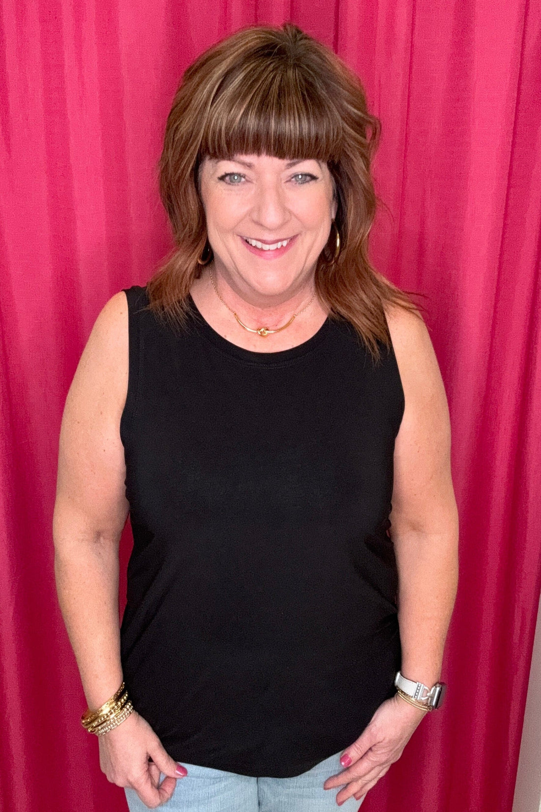 Scoop Neck Tank MISSY BASIC KNIT SOUTHERN LADY BLK S