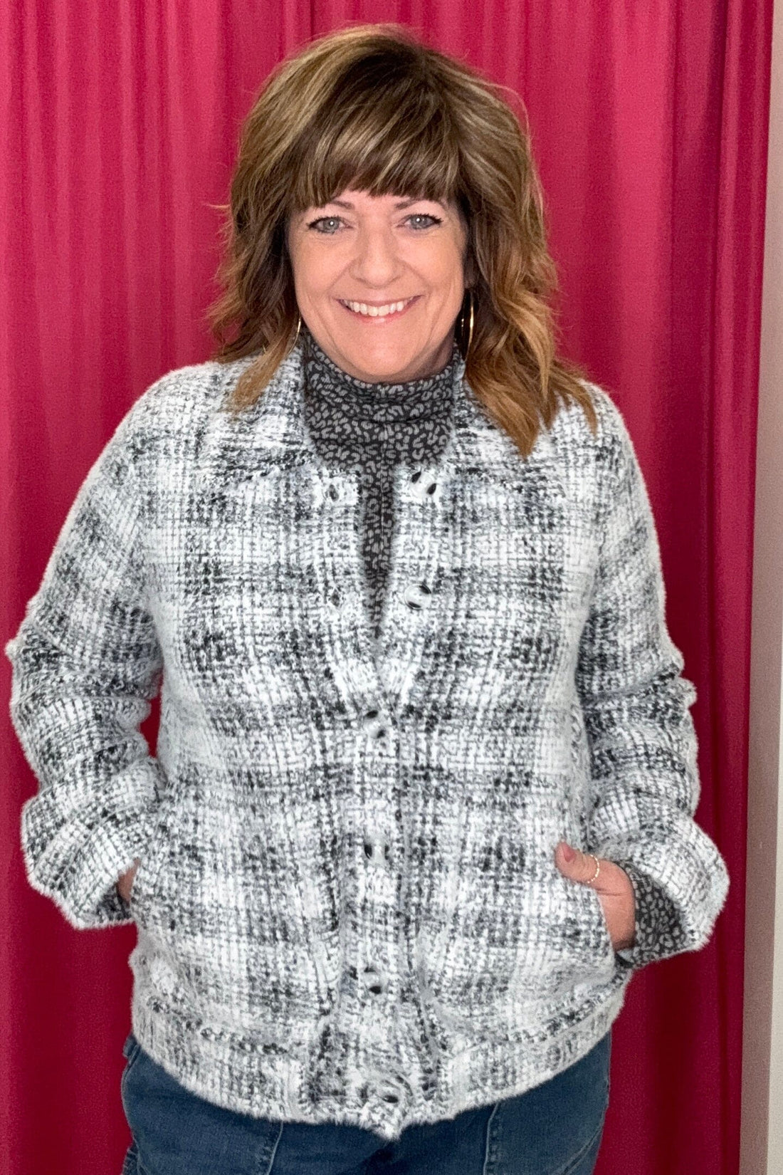 Long Sleeve Collared Bomber Sweater Jacket JACKET LIVERPOOL