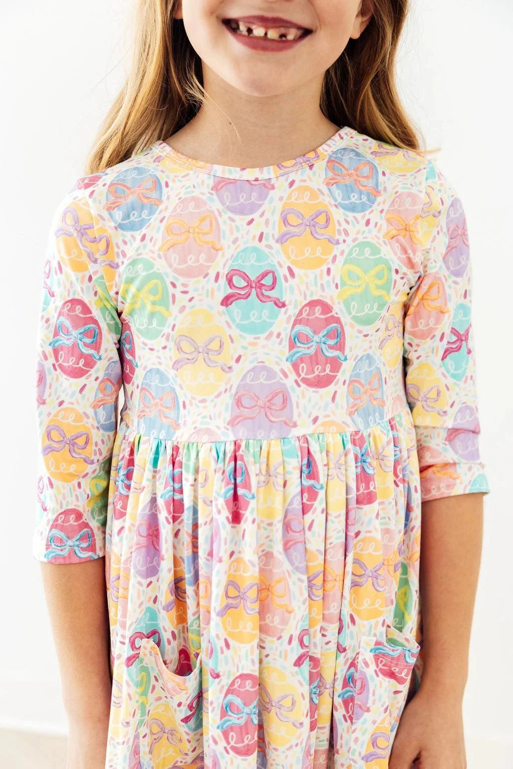 Egg-stra Cute 3/4 Sleeve Pocket Twirl Dress GIFT/OTHER MILA & ROSE