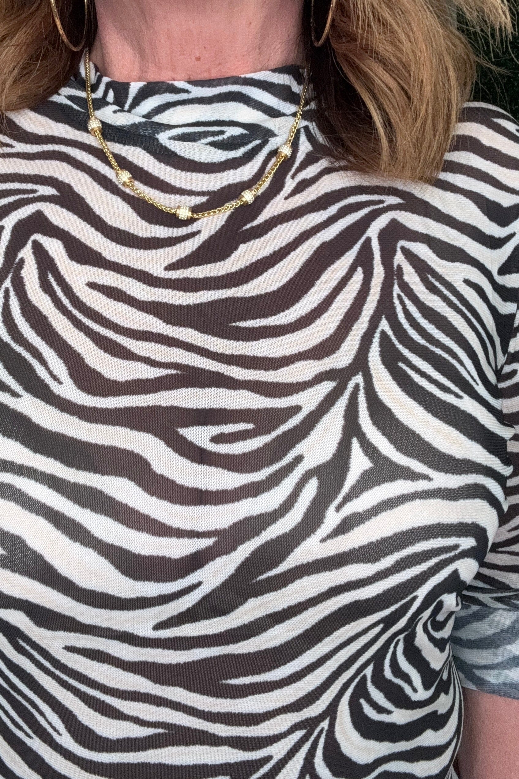 Cowgirl Safari Zebra Mesh MISSY BASIC KNIT STERLINGKREEK