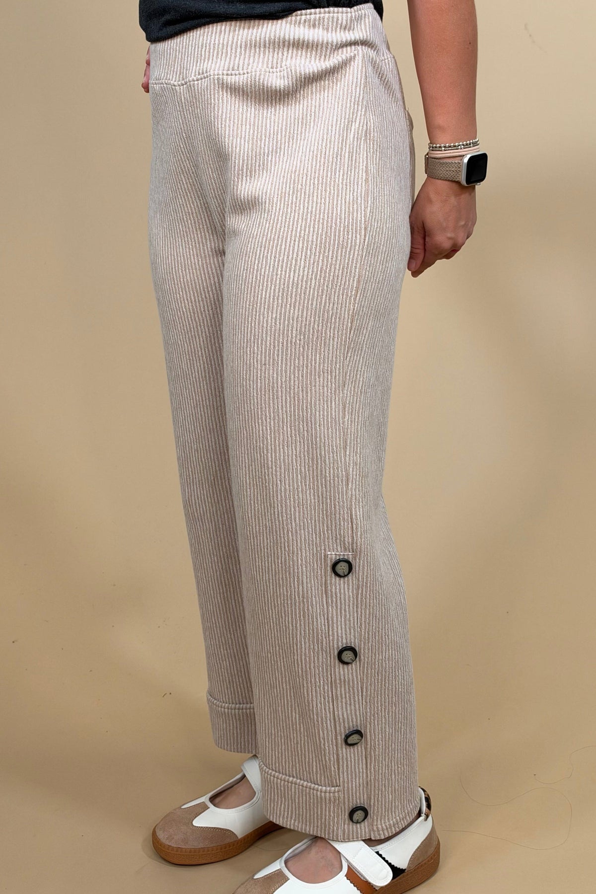 Pasadena Knit Stripe Pant - Oatmeal BOTTOMS HABITAT