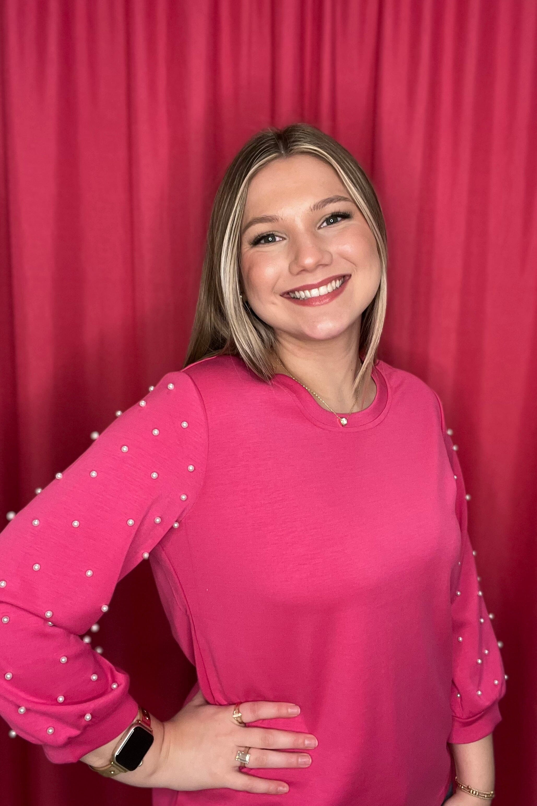 3/4 Sleeve Scoop Neck w/Pearl Sleeves MISSY TOP SPECIAL CREATION