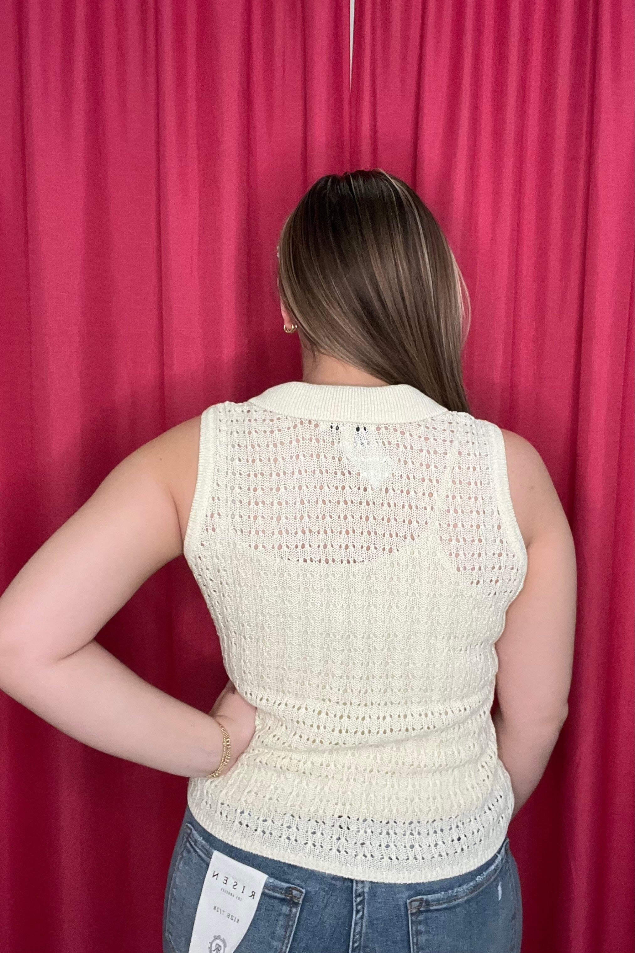 Sleeveless Johnny Collar Sweater MISSY TOP SPECIAL LIVERPOOL