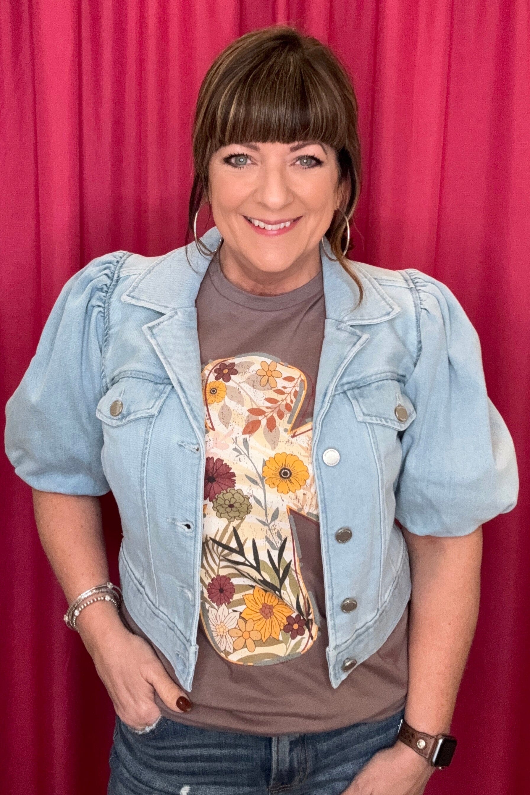 Puff Sleeve Cropped Trucker Jacket OUTFIT COMPLETER LIVERPOOL