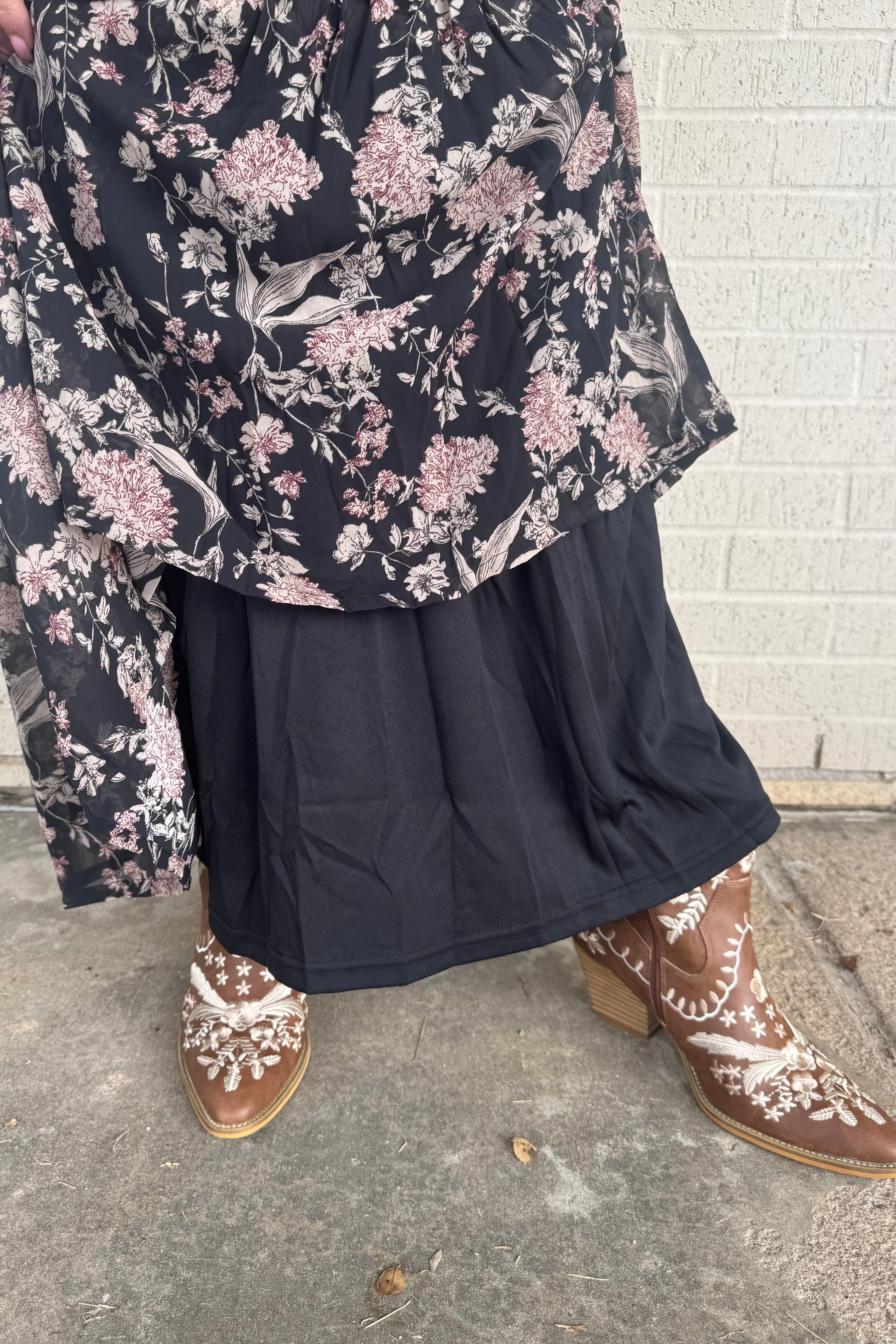 Long Sleeve Printed Maxi Dress DRESS SHE&SKY