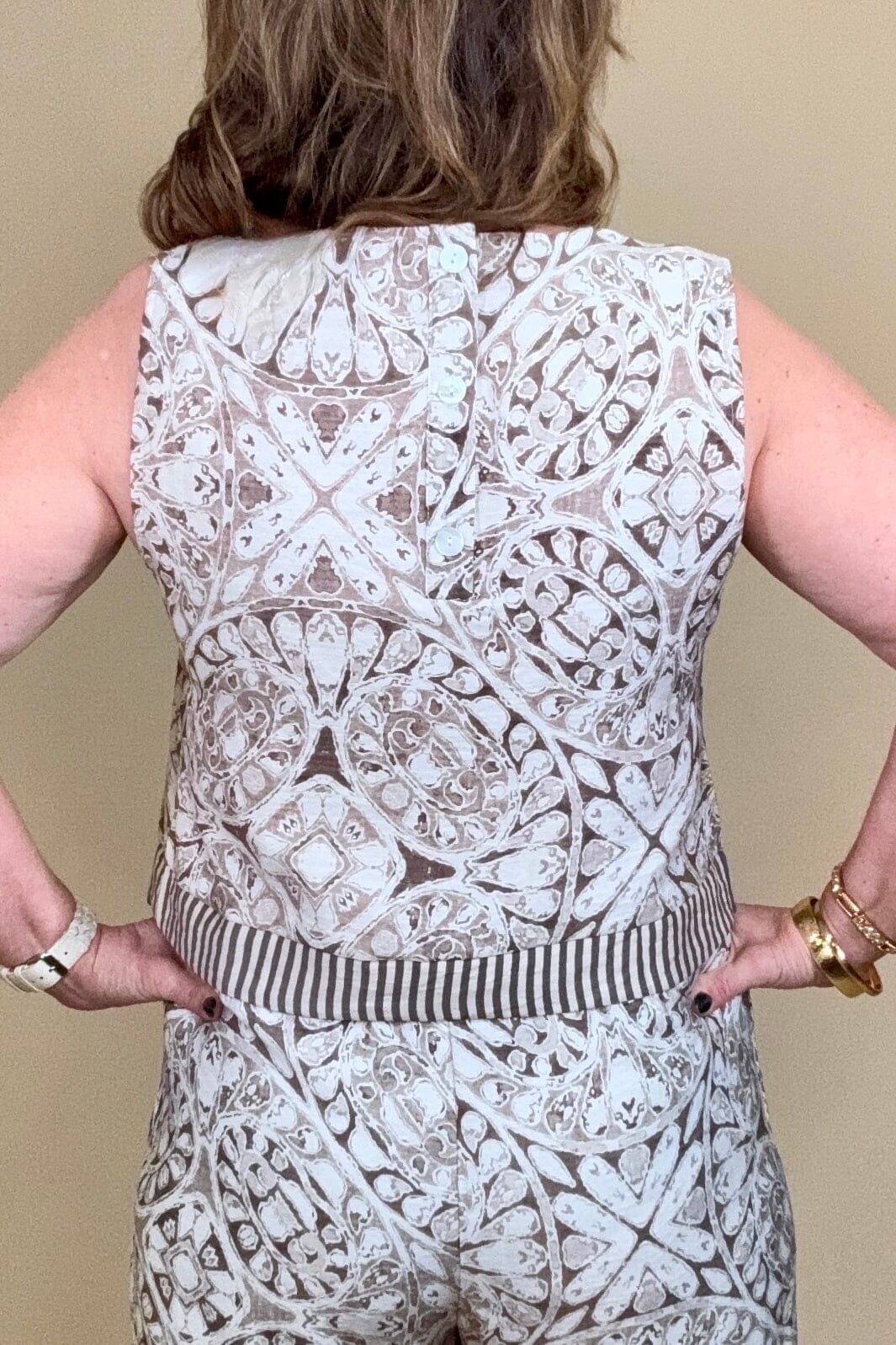 Printed Sleeveless Scoop Neck Top JR TOP DRESSY SHE&SKY