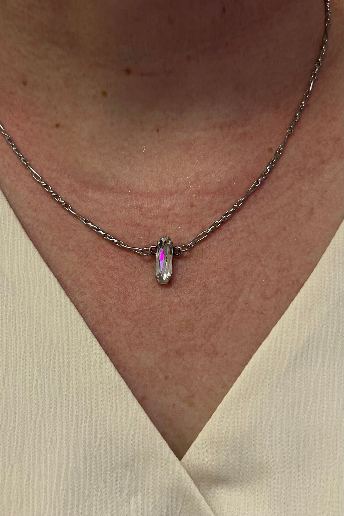 On A Clear Day Single Long Oval Stone in Silver BETTERBRANDJEWELRY Mariana