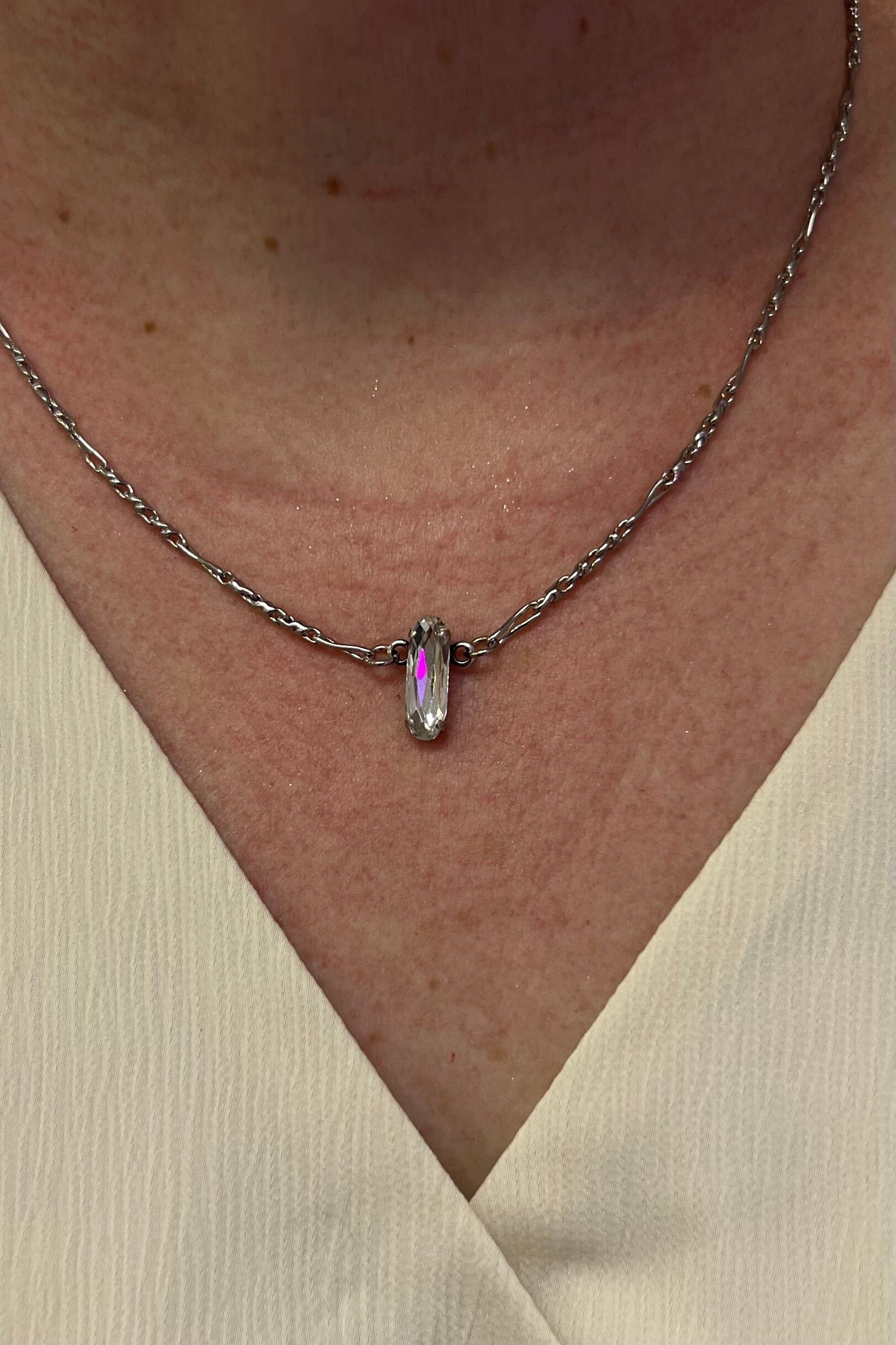 On A Clear Day Single Long Oval Stone in Silver BETTERBRANDJEWELRY Mariana