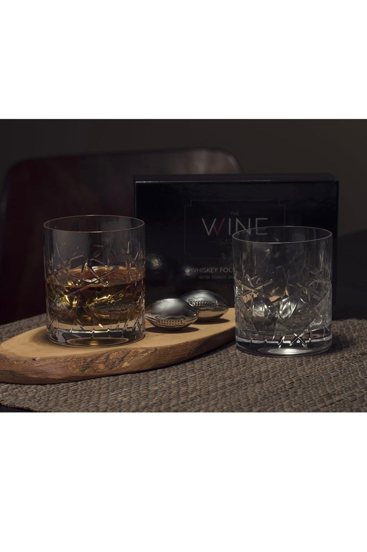 Football Shaped Stainless Steel Whiskey Stones GIFT/OTHER THE WINE SAVANT