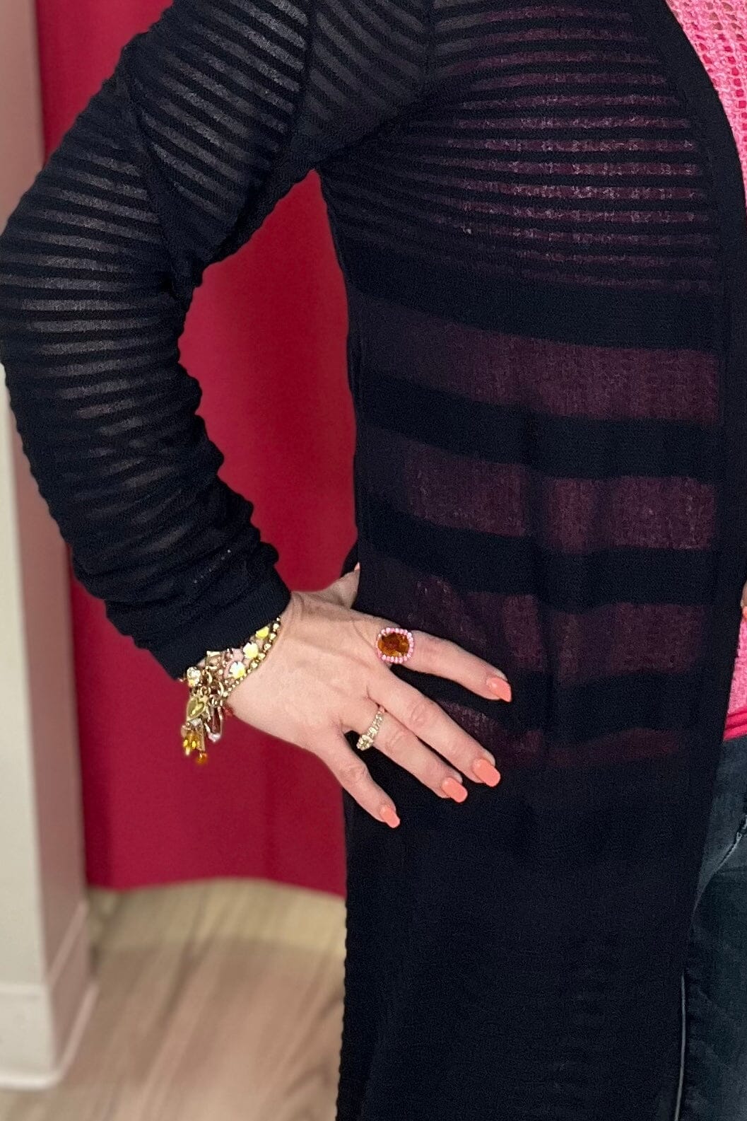 Long Textured Cardigan OUTFIT COMPLETER KEREN HART