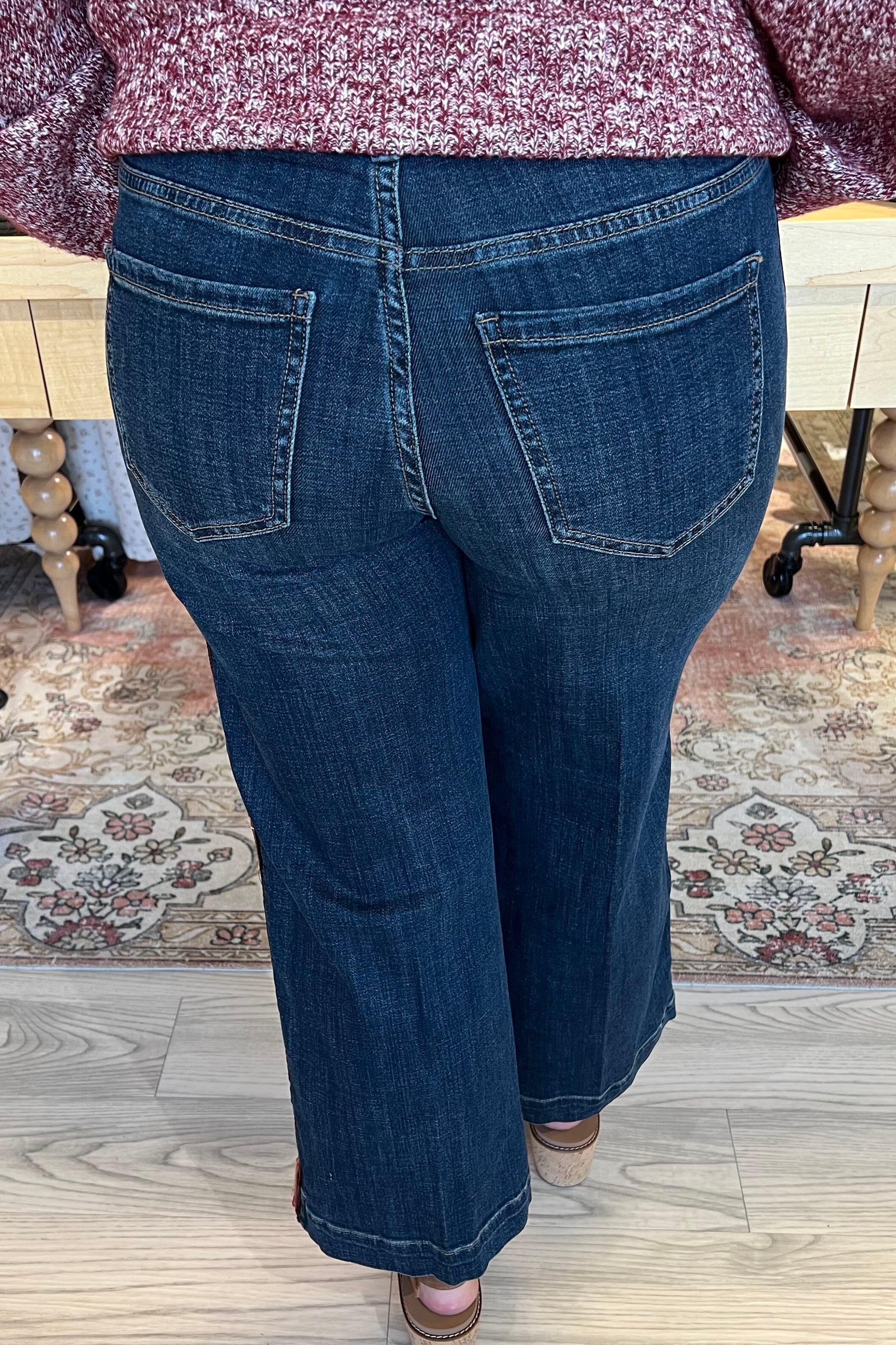 Stride Wide Leg w/Velvet Trim 28" Inseam BOTTOMS LIVERPOOL