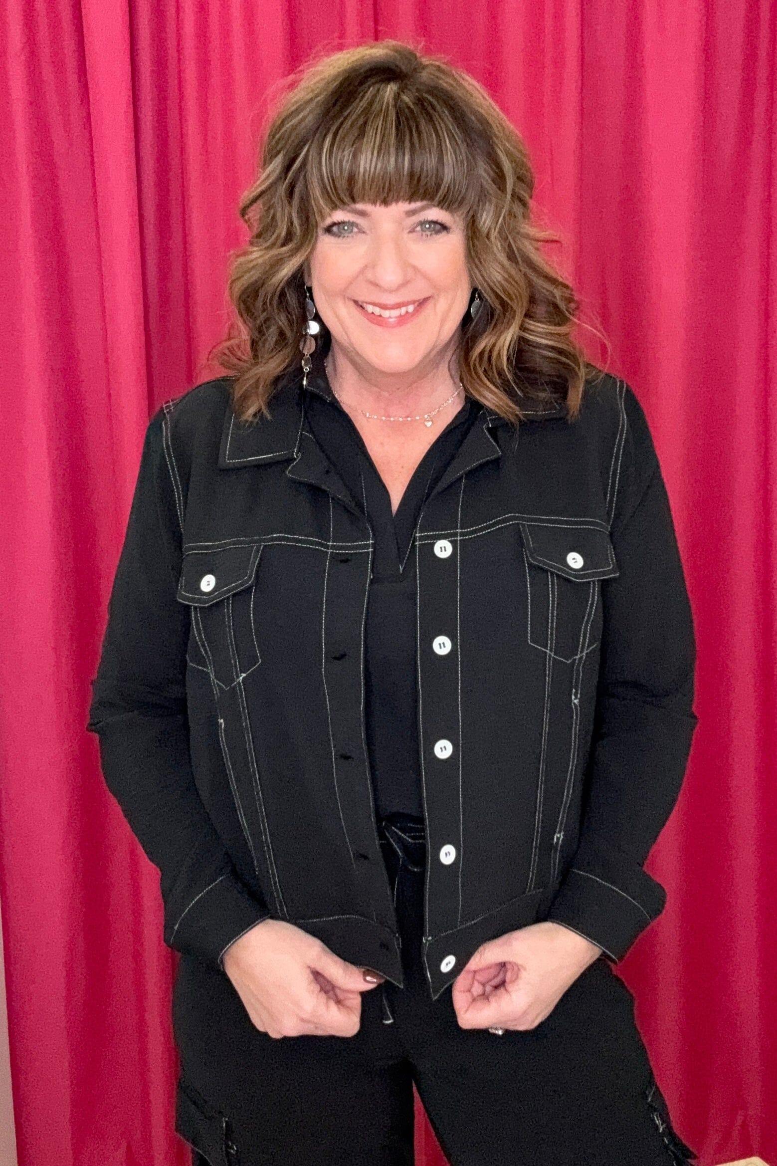 Button Down Jacket w/Pockets OUTFIT COMPLETER KEREN HART