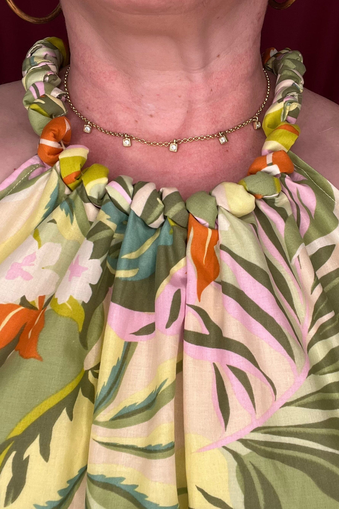 Lined Bubble Hem Blouse w/Neck Detail MISSY TOP SPECIAL TRIBAL