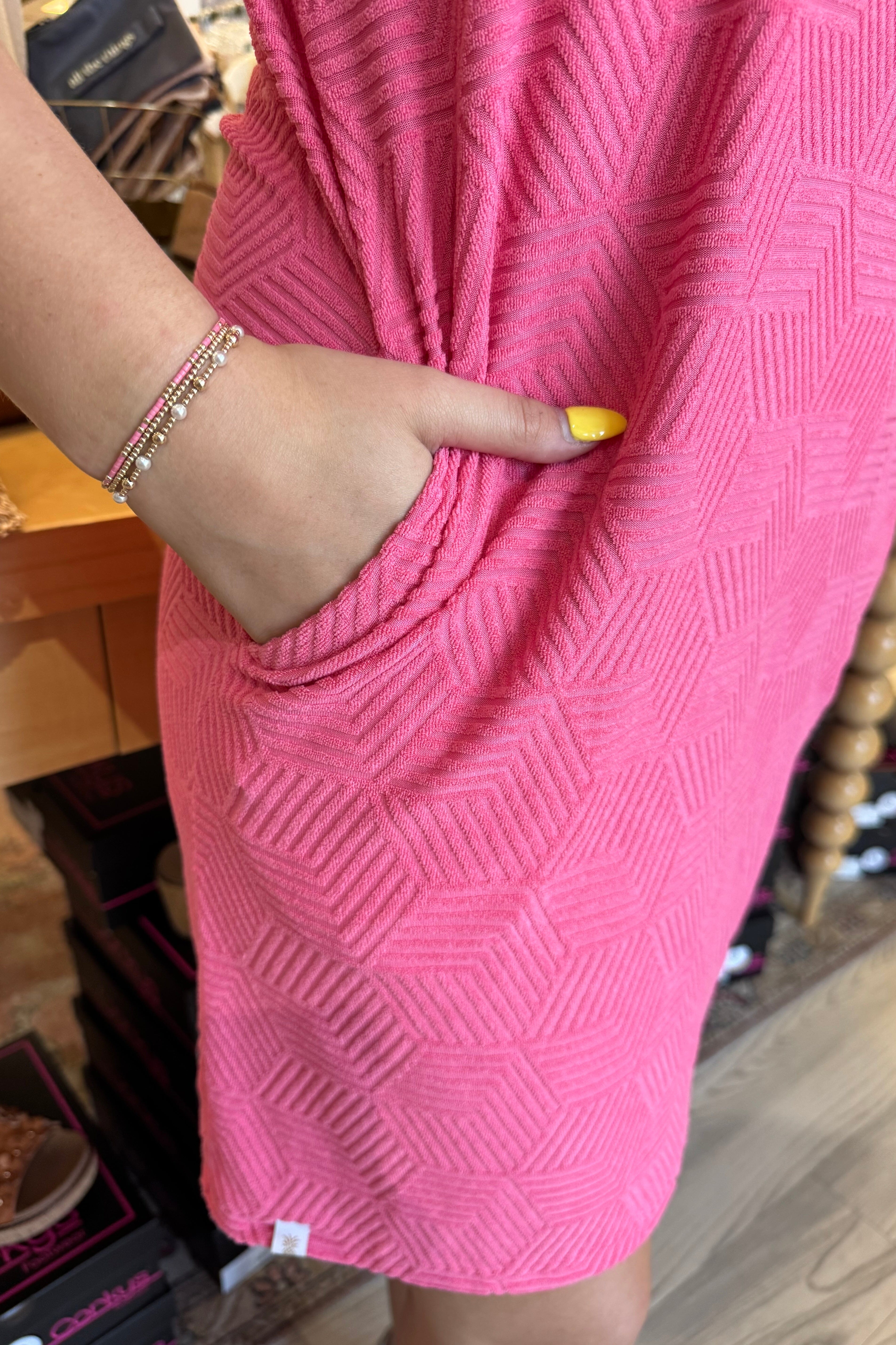 Short Sleeve Textured Dress w/Collar DRESS SIMPLY SOUTHERN