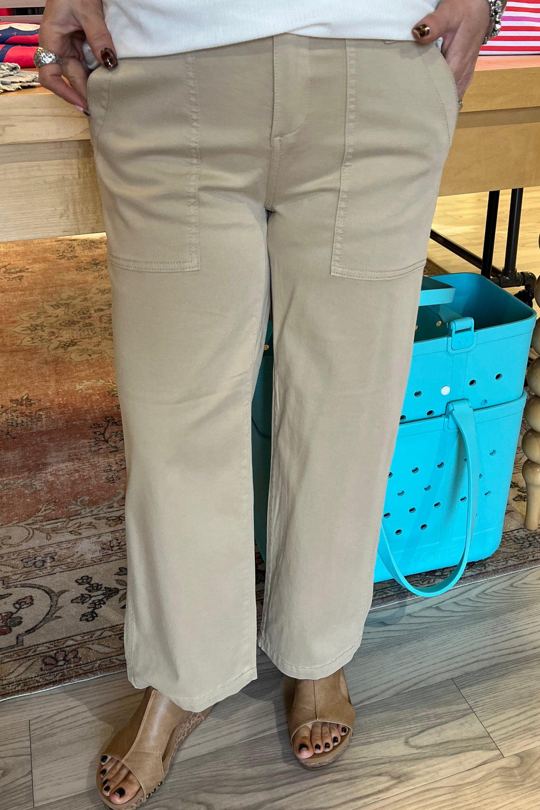 Cargo Wide Leg Crop 26" BOTTOMS LIVERPOOL CAPPUCINO 0