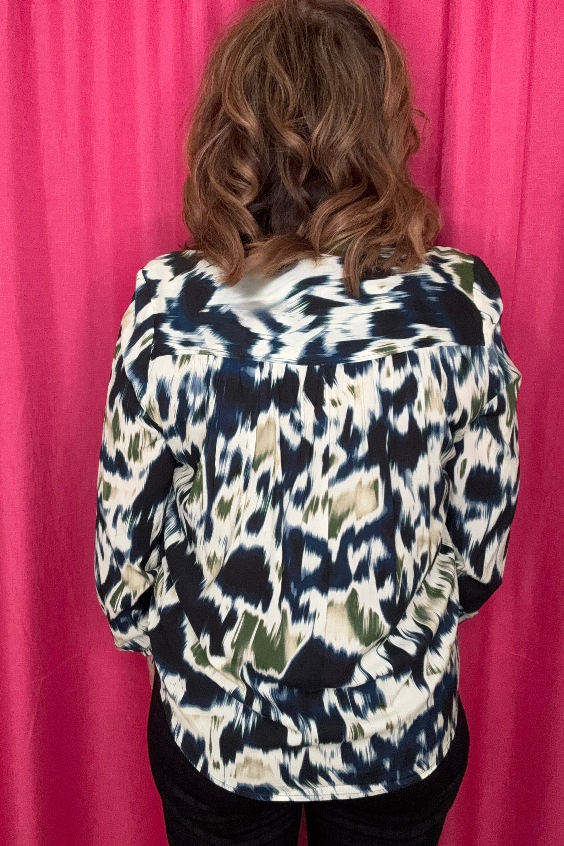 Long Sleeve Button Front Shirred Blouse MISSY TOP SPECIAL LIVERPOOL