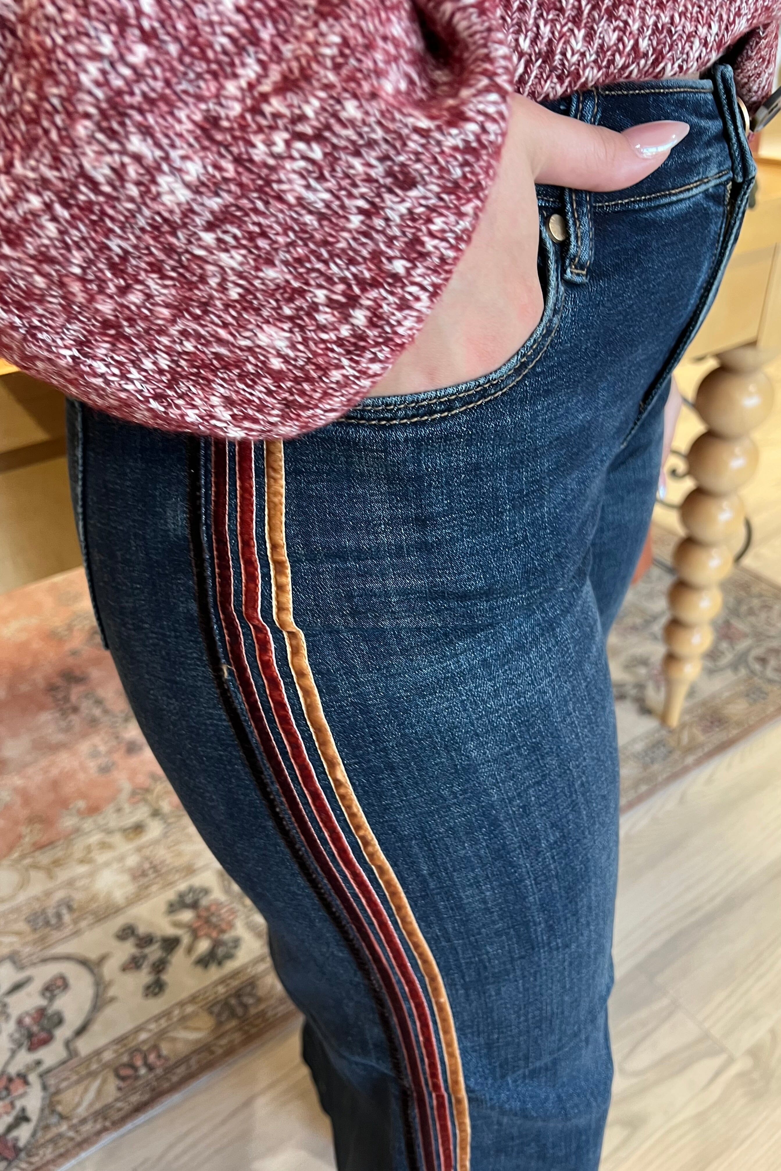 Stride Wide Leg w/Velvet Trim 28" Inseam BOTTOMS LIVERPOOL