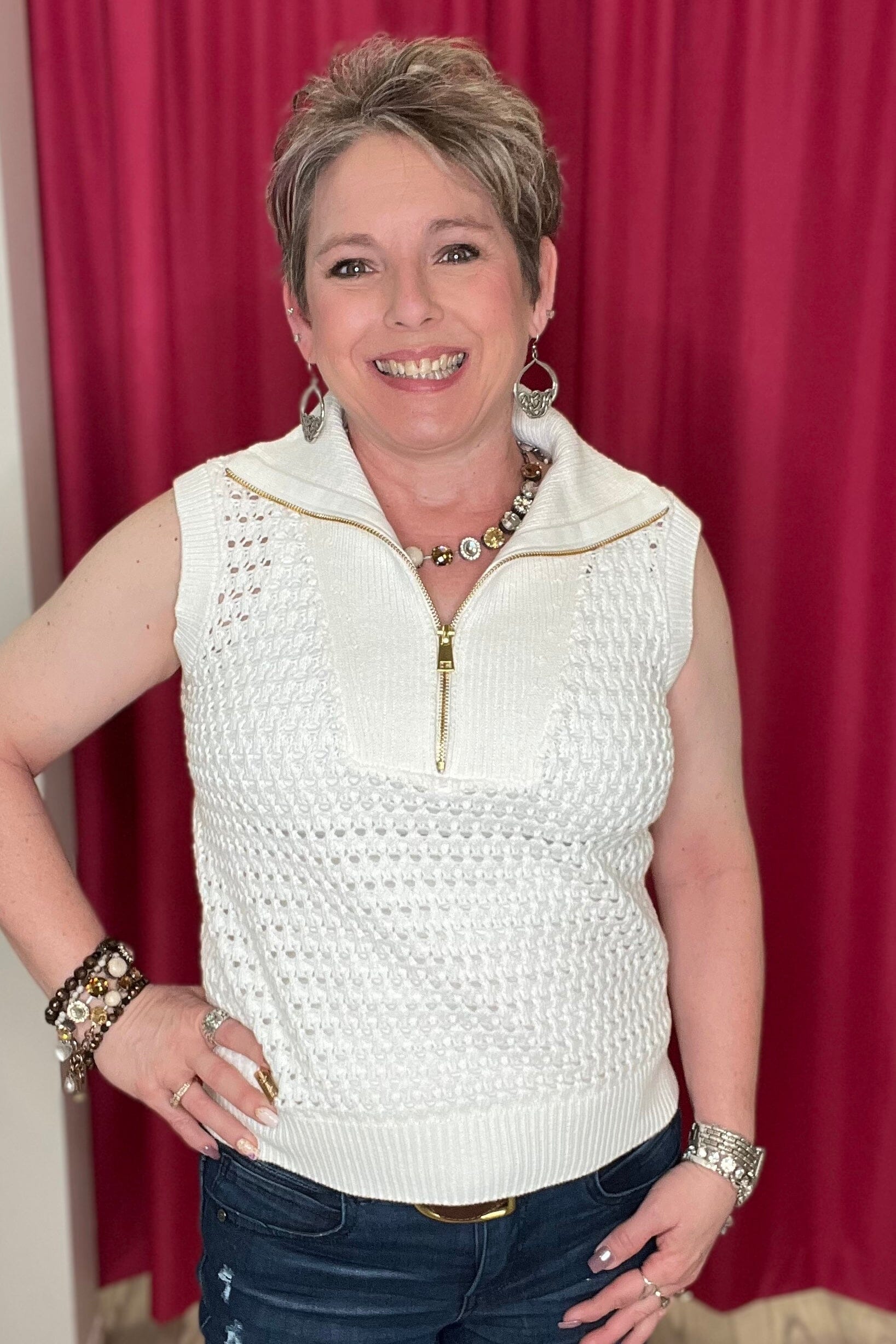Half Zip Sweater Vest OUTFIT COMPLETER SIMPLY SOUTHERN
