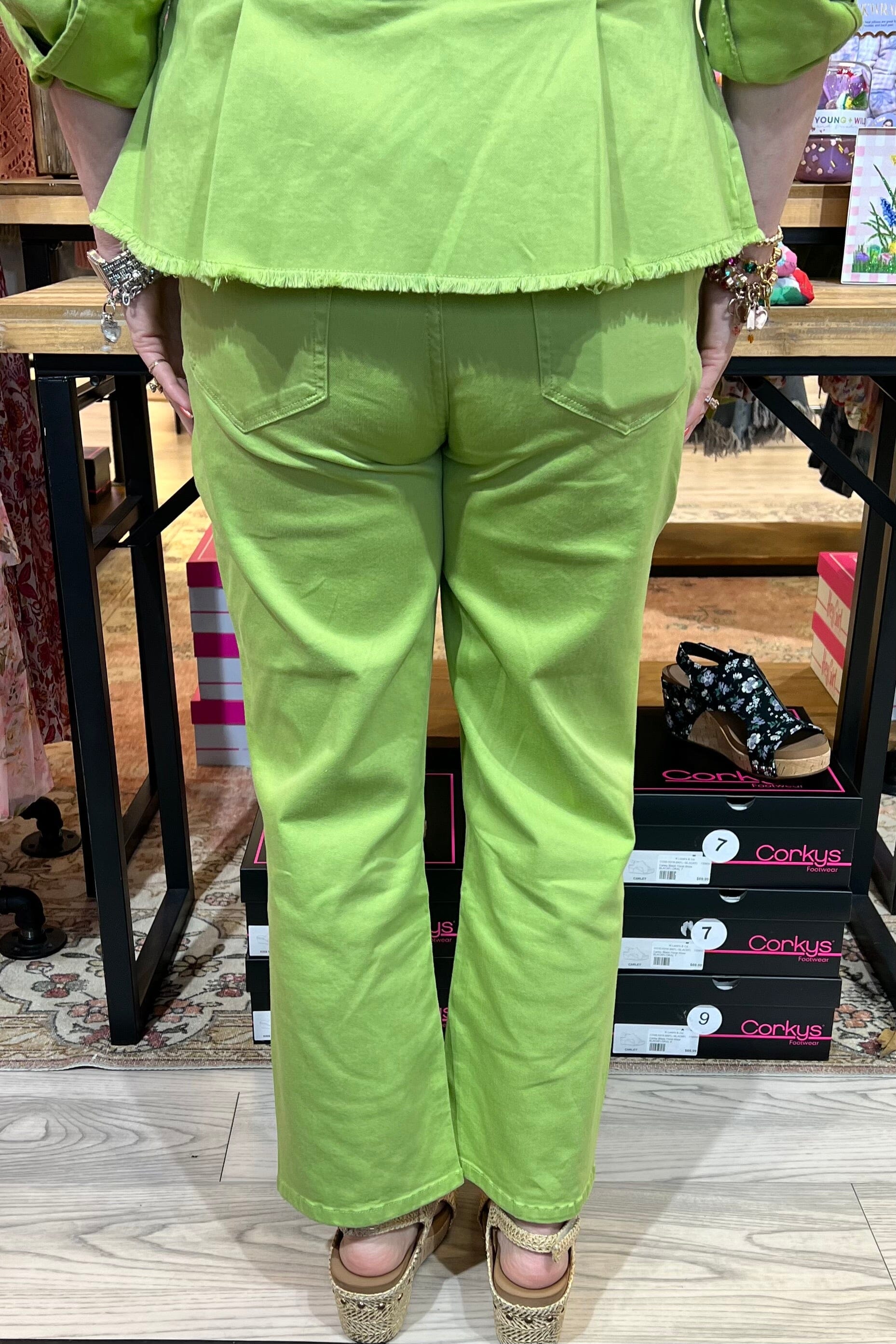 Stretch Denim Seamed Cropped Flare BOTTOMS HABITAT