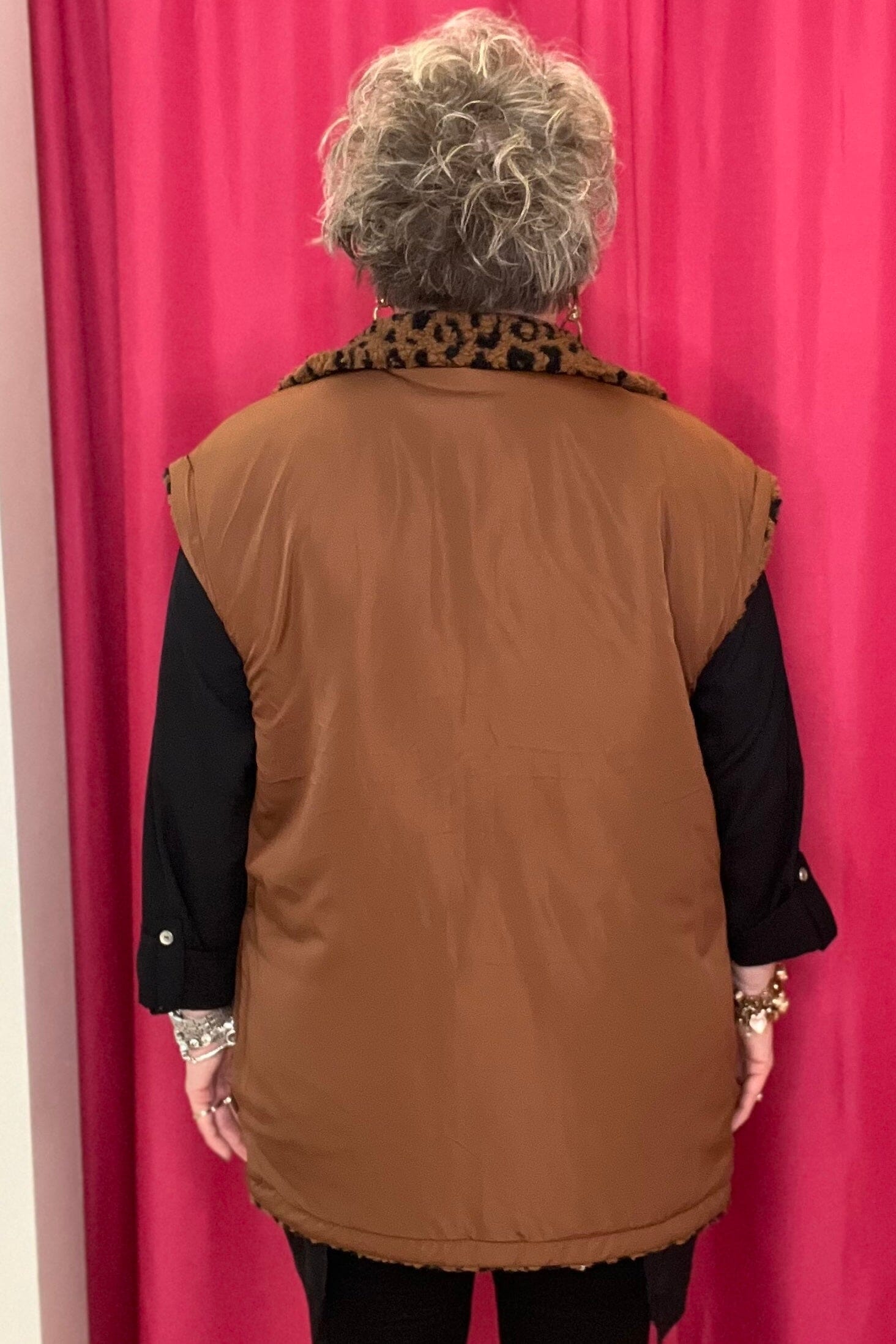 Reversable Leopard Vest w/Collar OUTFIT COMPLETER SOUTHERN GRACE