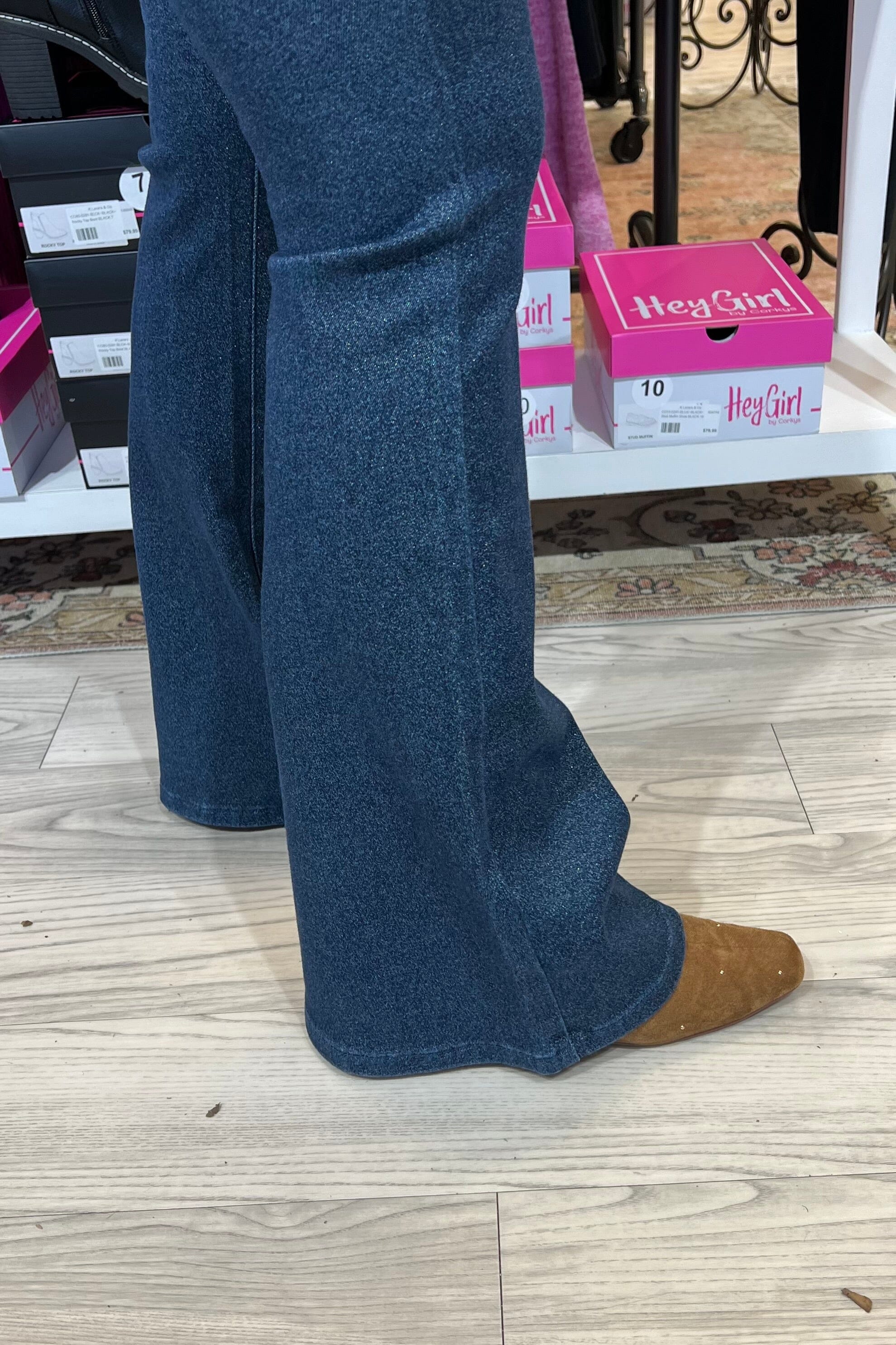 High Waist Sparkle Flare Leg 33"Inseam BOTTOMS JUDY BLUE