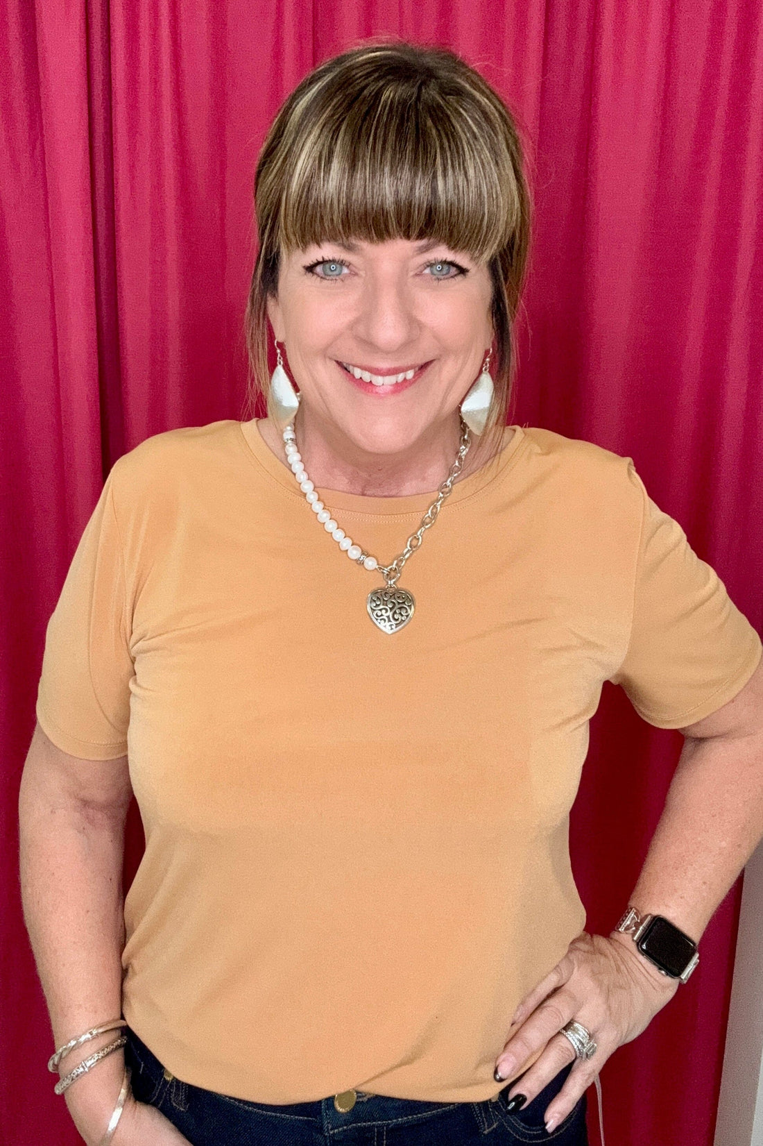 Brinley Basic Short Sleeve Tee MISSY BASIC KNIT SOUTHERN LADY MAPLESYRUP S