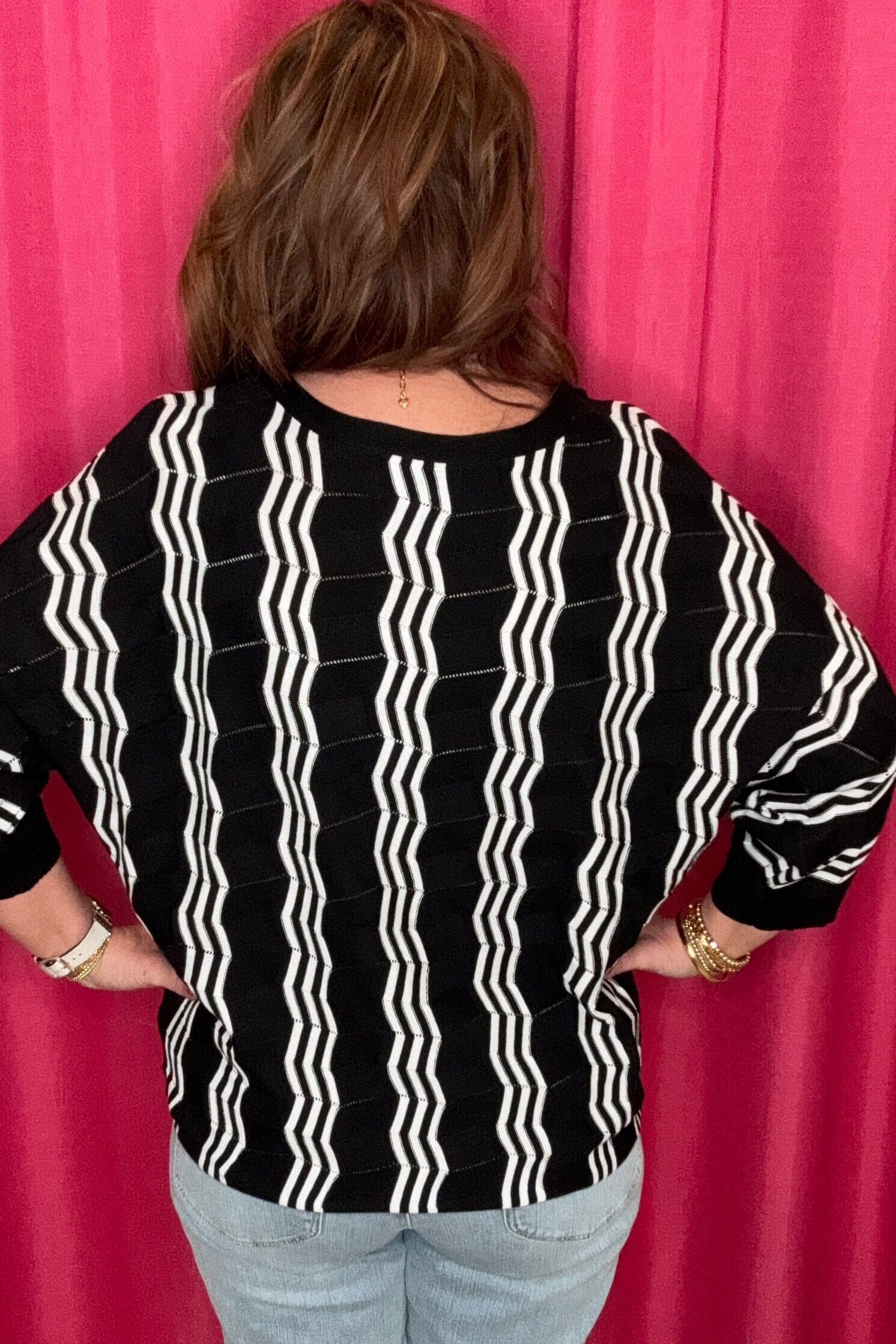 3/4 Sleeve Dolman Striped Sweater MISSY TOP SPECIAL SOUTHERN LADY