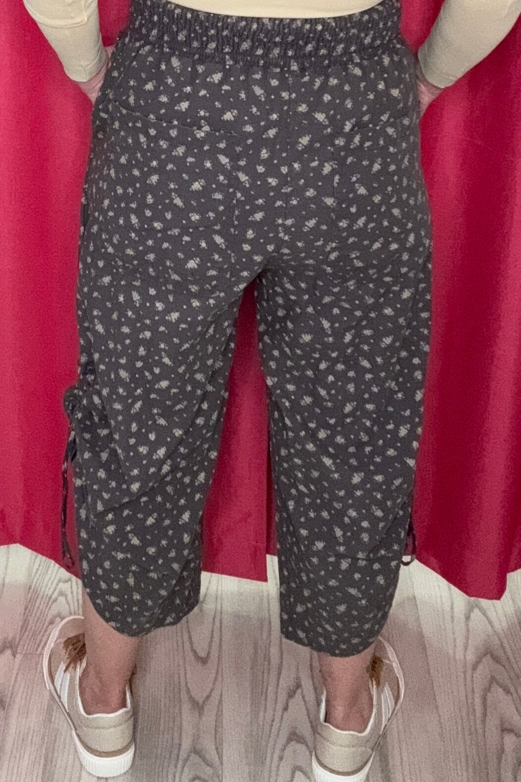 Floral Printed Twill Pant w/ Side Ties BOTTOMS EASEL