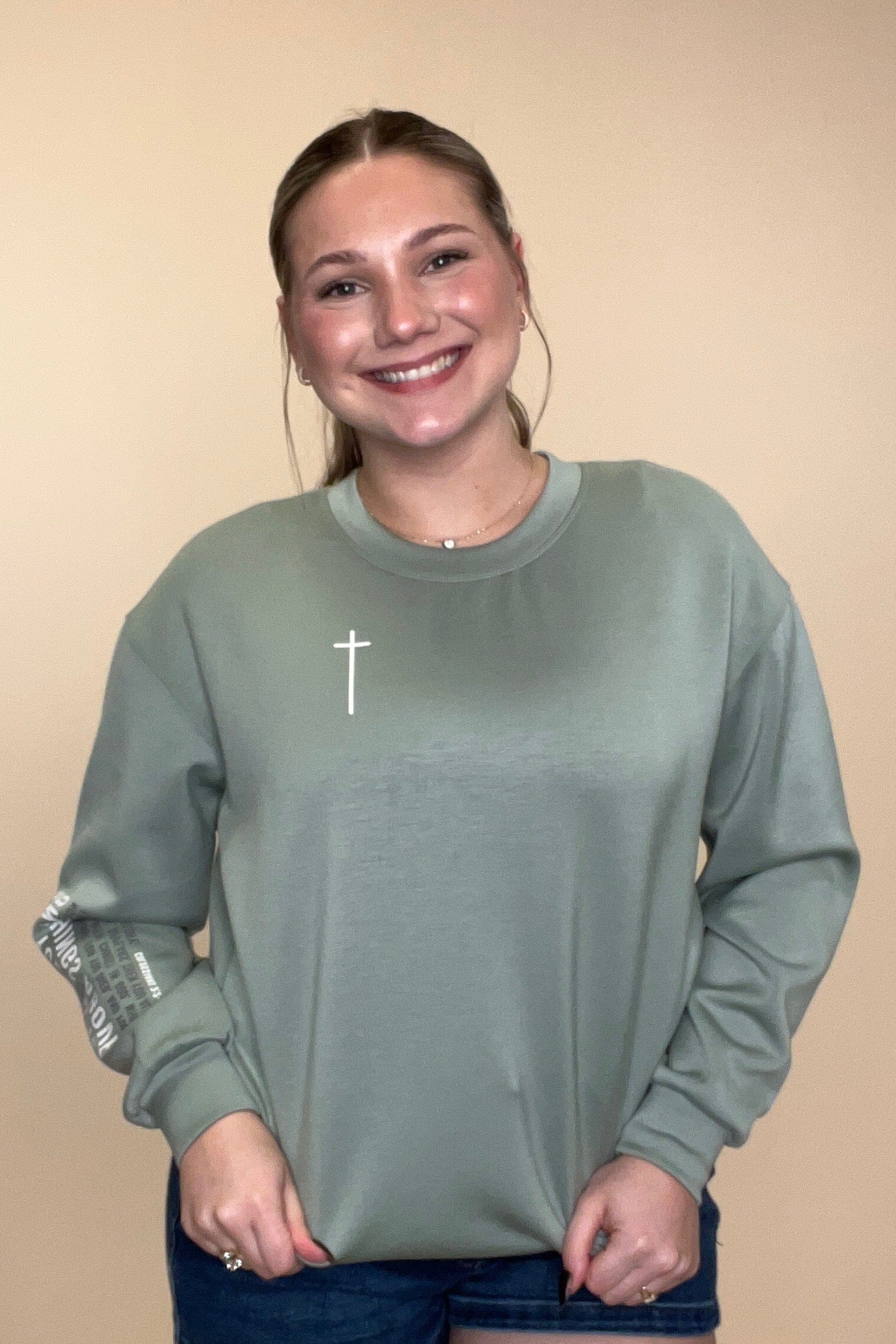 Scuba Top w/Cross & Colossians 3: 2-4 JRTOP CASUAL TOP YELETE
