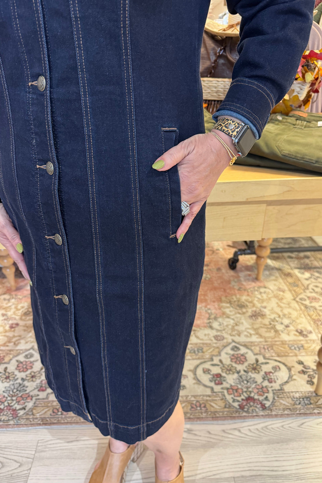 Super Stretch Denim Hourglass Dress DRESS TRIBAL