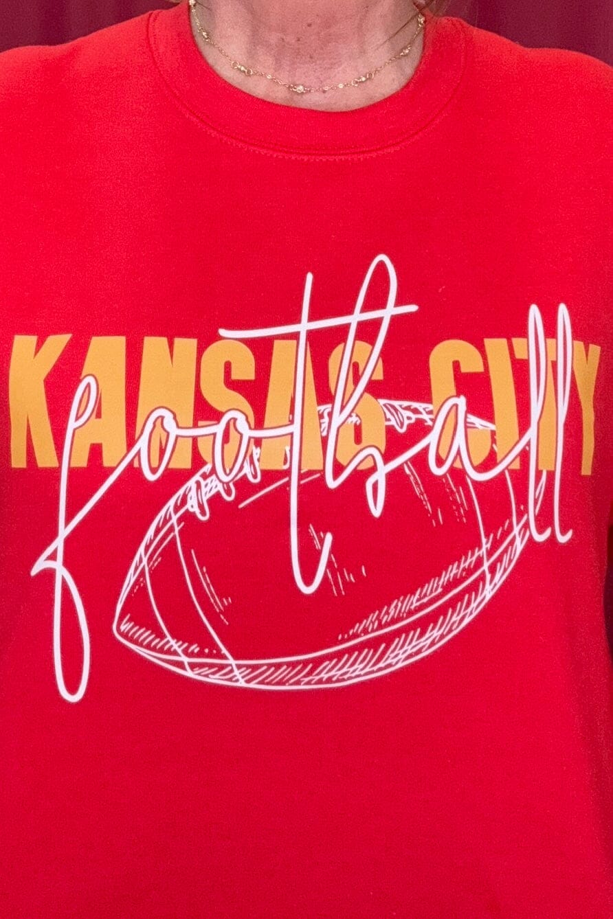 Kansas City Football Sweatshirt MISSY BASIC KNIT POSH MAGNOLIA
