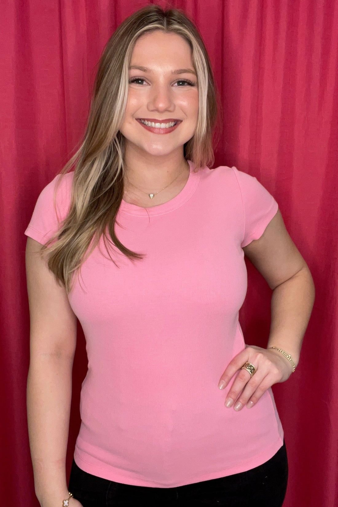 Tencel Rib Crew Neck T-Shirt MISSY BASIC KNIT CHARLIEB