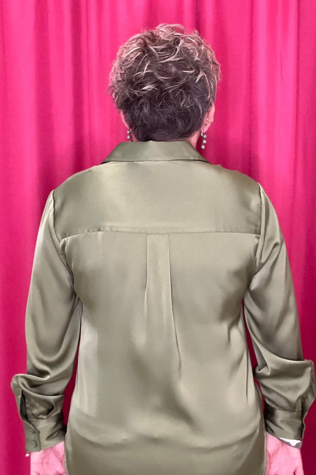 Long Sleeve Button Front Woven Shirt MISSY TOP SPECIAL LIVERPOOL