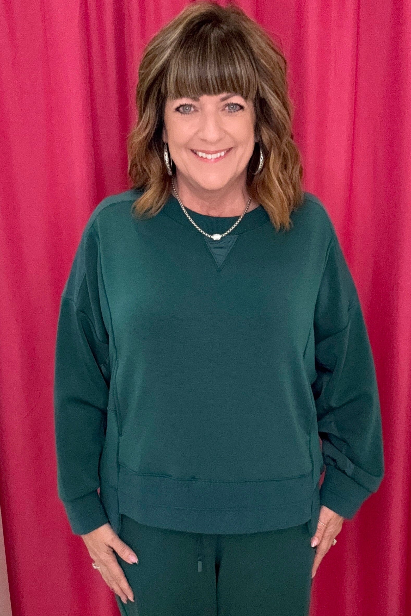 Long Sleeve Combo Top w/Pockets MISSY BASIC KNIT TRIBAL