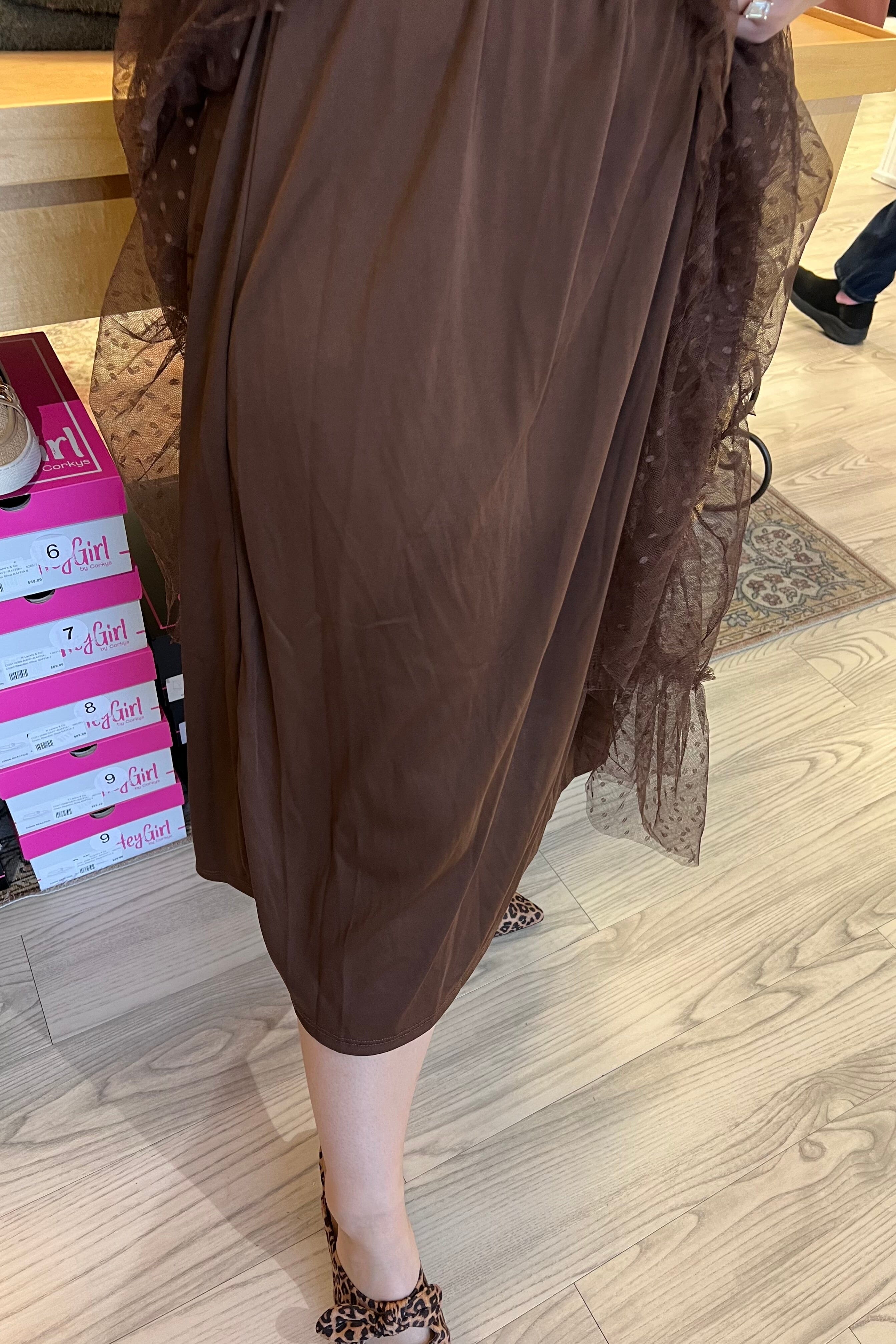 Soft Dot Smocked Layered Maxi Dress DRESS BLUPEPPER