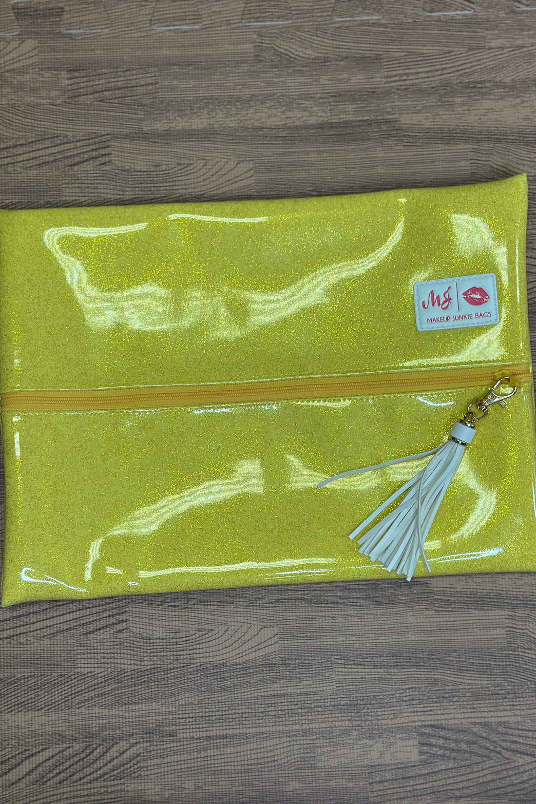 Makeup Junkie Large Yellow Glitter HANDBAGS MAKEUPJUNKIE