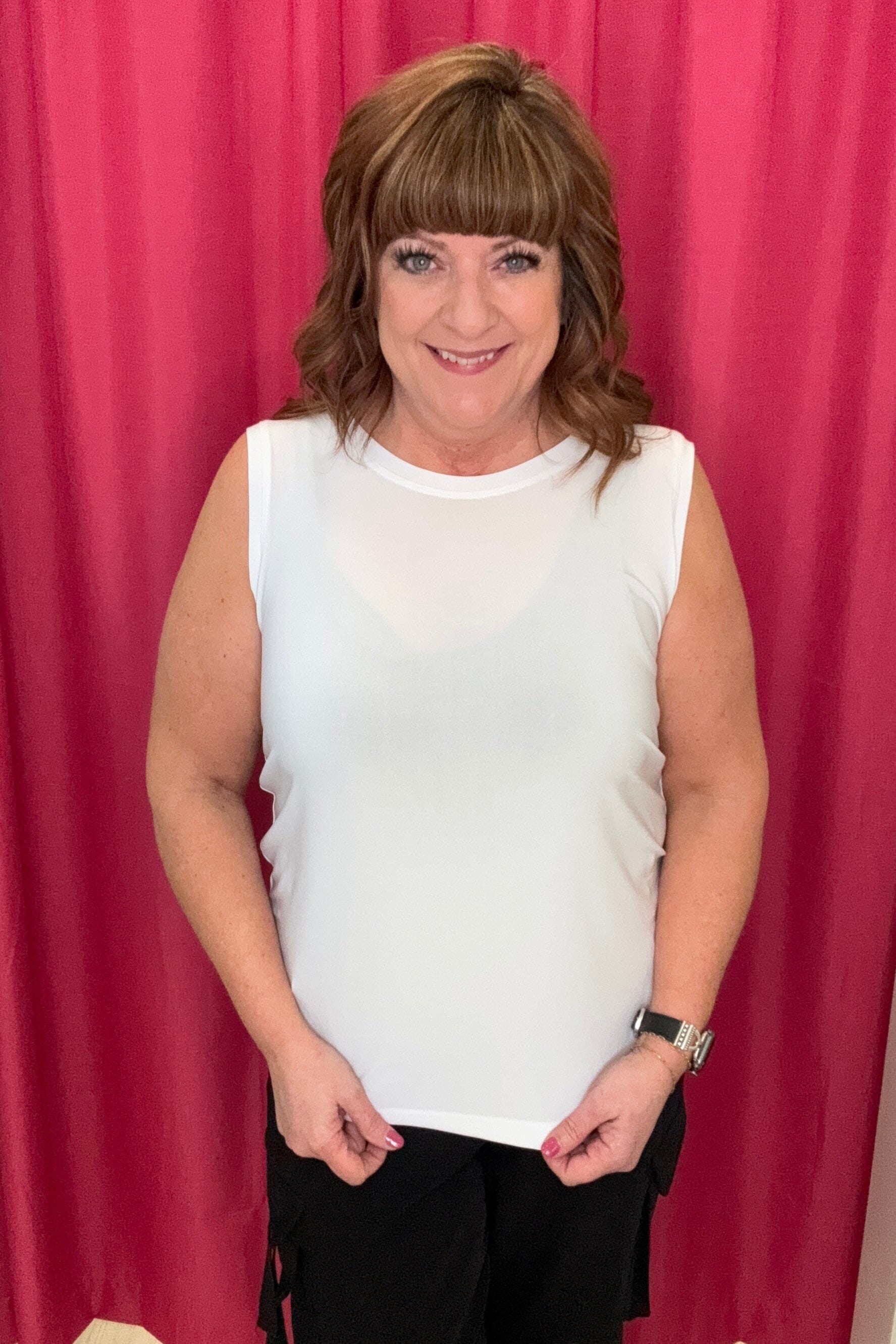 Scoop Neck Tank MISSY BASIC KNIT SOUTHERN LADY WHT S