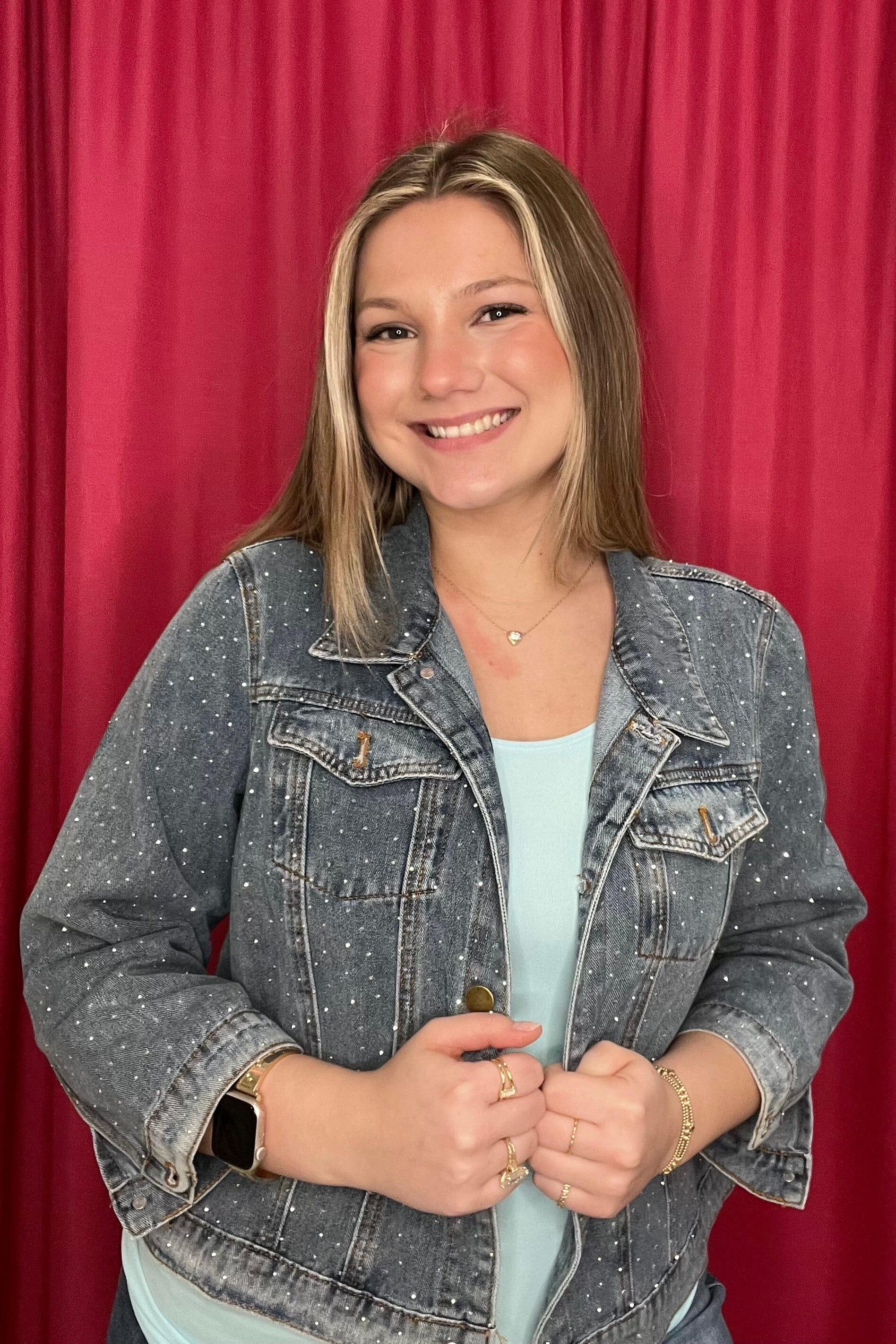 3/4 Sleeve Sparkle Denim Jacket OUTFIT COMPLETER CREATION