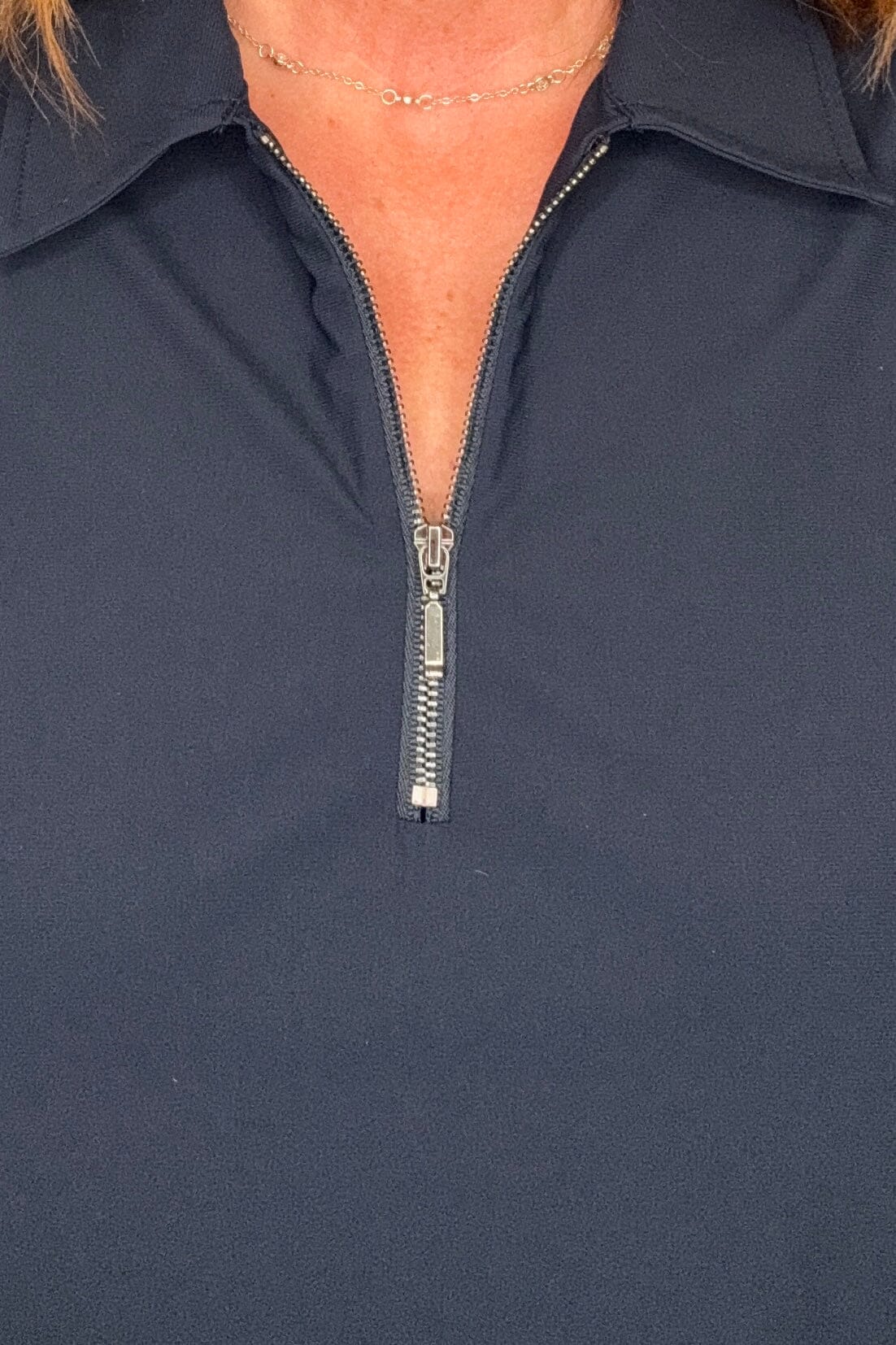 Long Sleeve Collared Zip Front Knit Shirt MISSY TOP SPECIAL LIVERPOOL