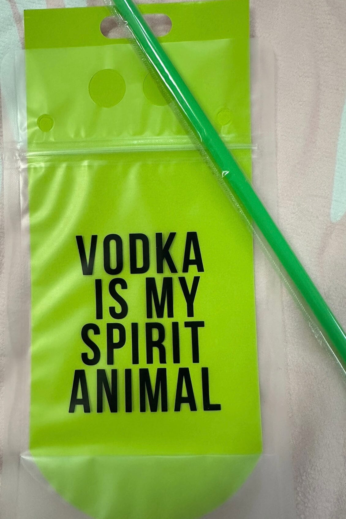 Drink Pouch With Straw GIFT/OTHER Drink Pouch Party SPIRITANIMAL