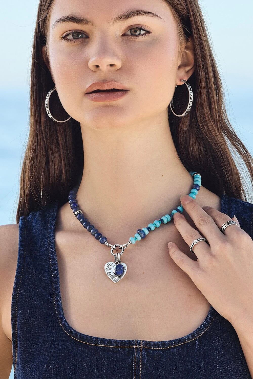 Token Charm Lapis Turquoise Necklace BJEWELRY Brighton Collectables