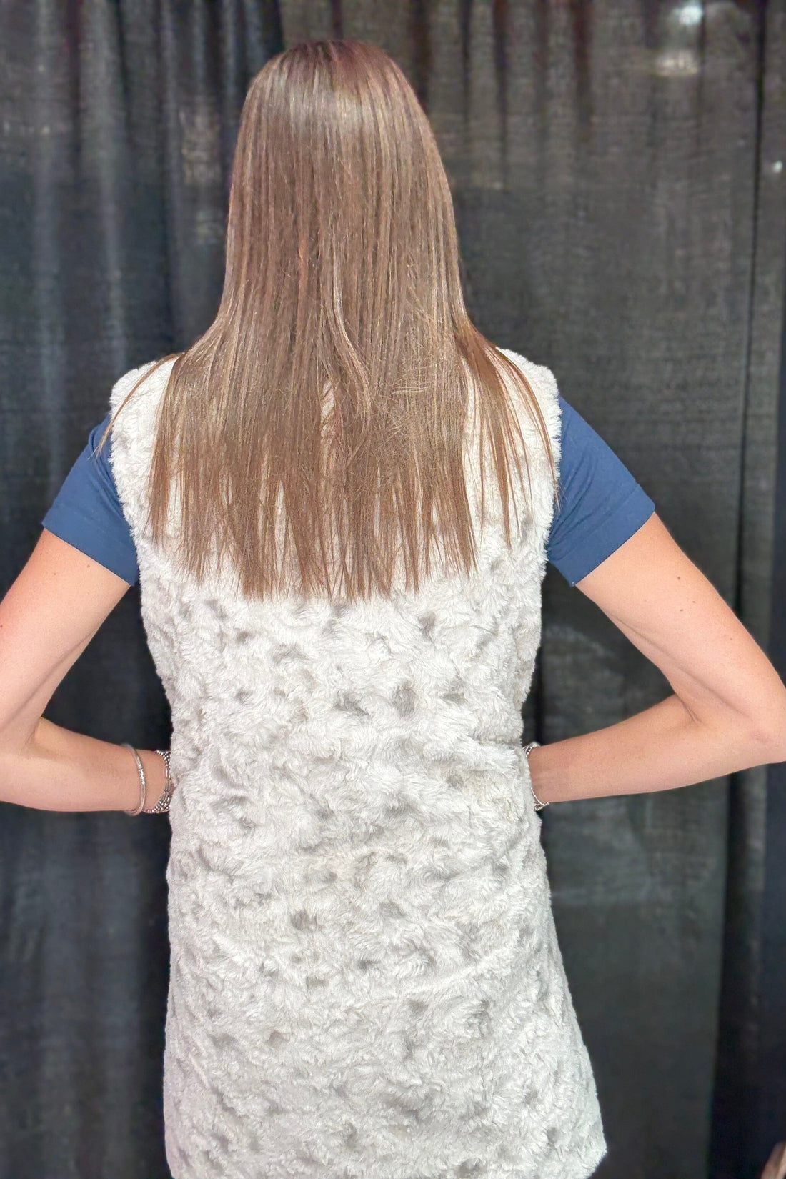 Long Fur Animal Button Down Vest OUTFIT COMPLETER CREATION