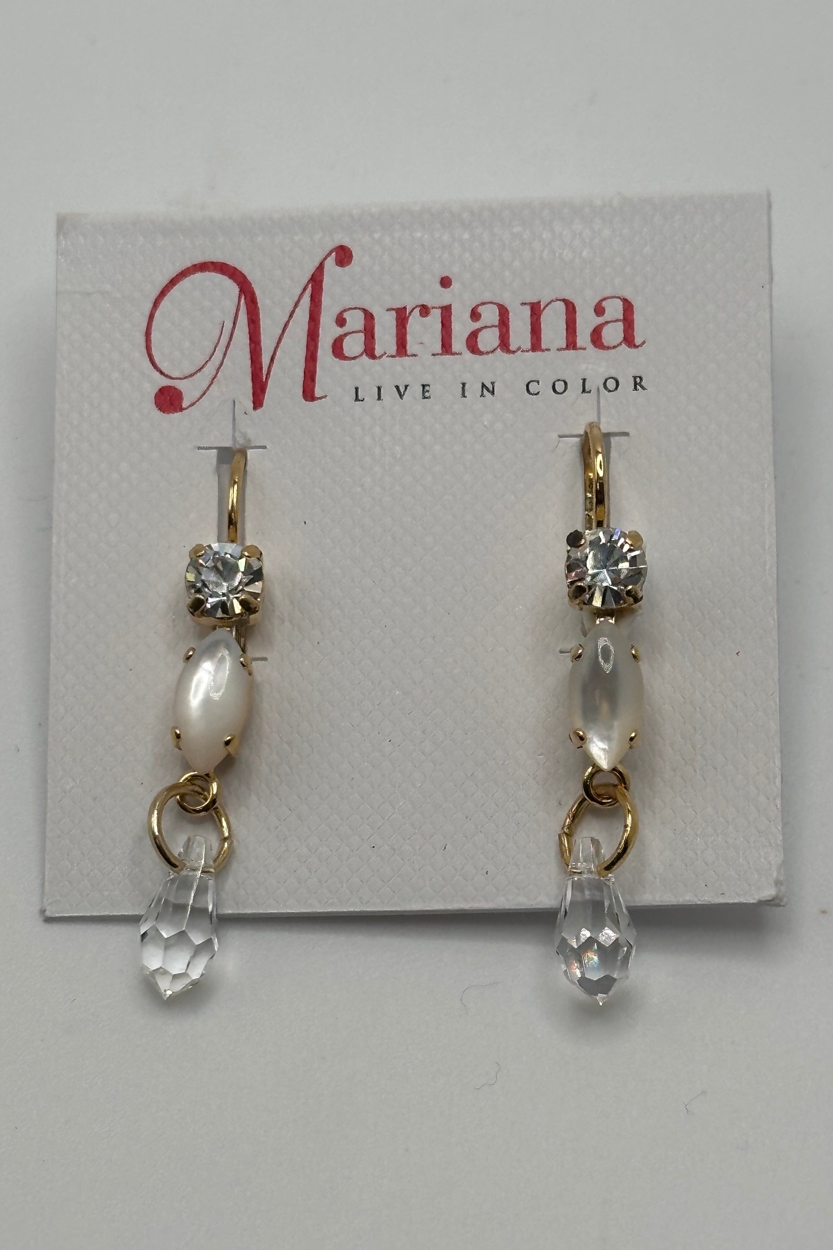 Triple Tier Strand Earrings in White Shell and On a Clear Day - Yellow Gold BETTERBRANDJEWELRY MICHALSMARIANA
