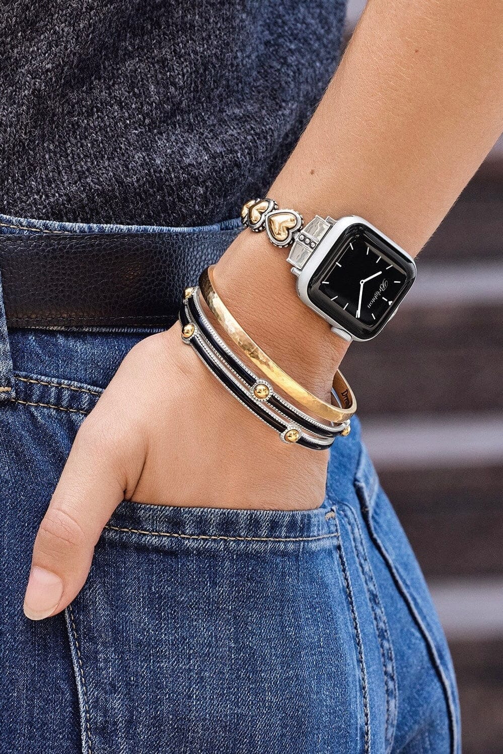 Pretty Tough Two Tone Heart Watch Band BWATCHES Brighton Collectables