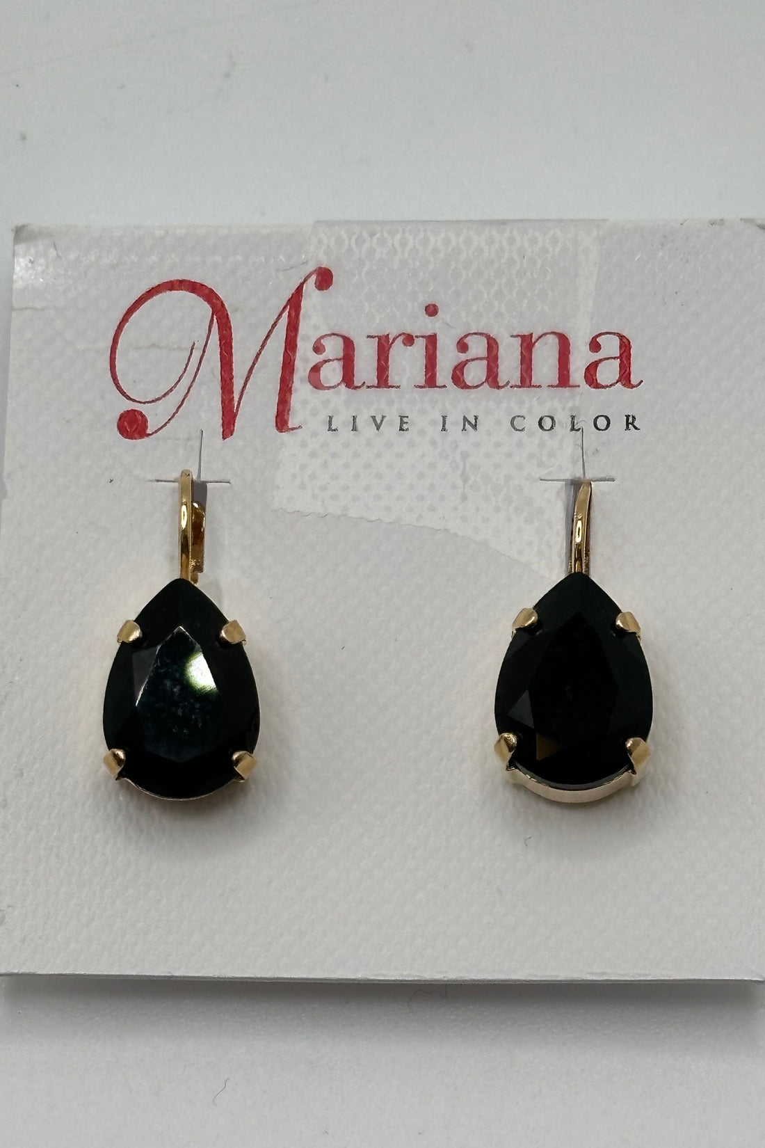 Pear Leverback Earrings in "Jet" - Yellow Gold BETTERBRANDJEWELRY MICHALSMARIANA
