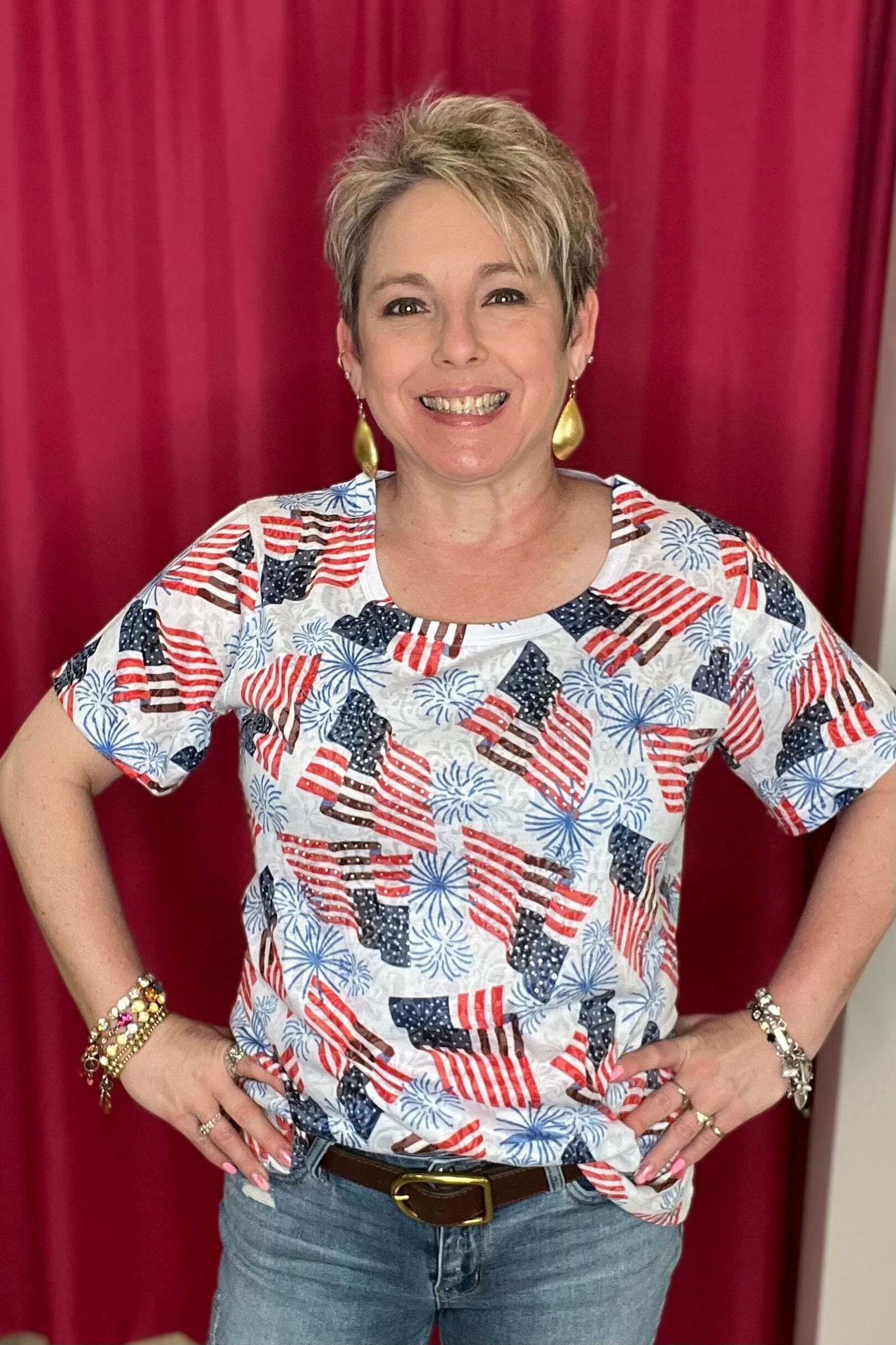 Short Sleeve Patriotic Top MISSY TOP SPECIAL CREATION