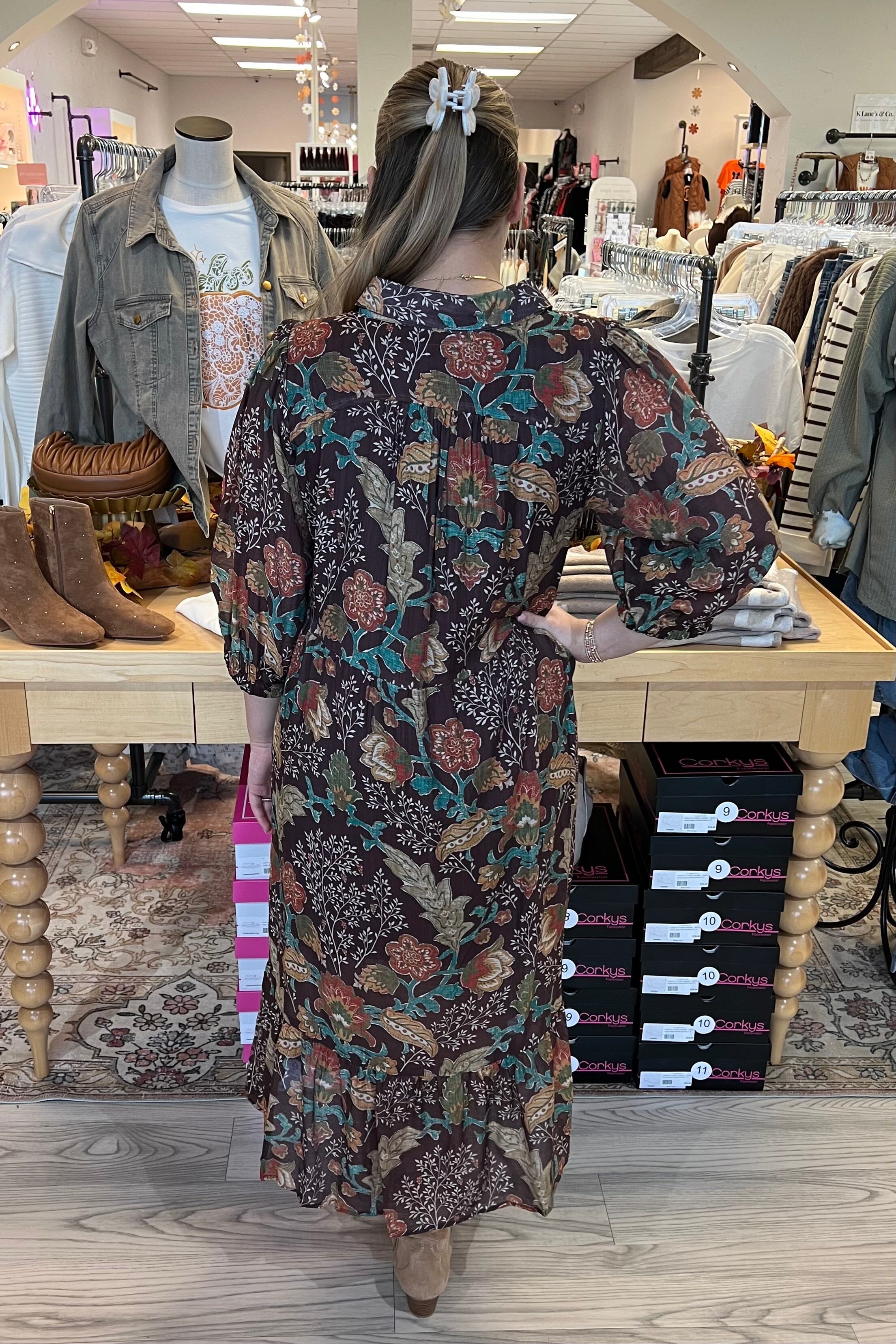 Short Sleeve Printed Dress w/Collar DRESS UMGEE