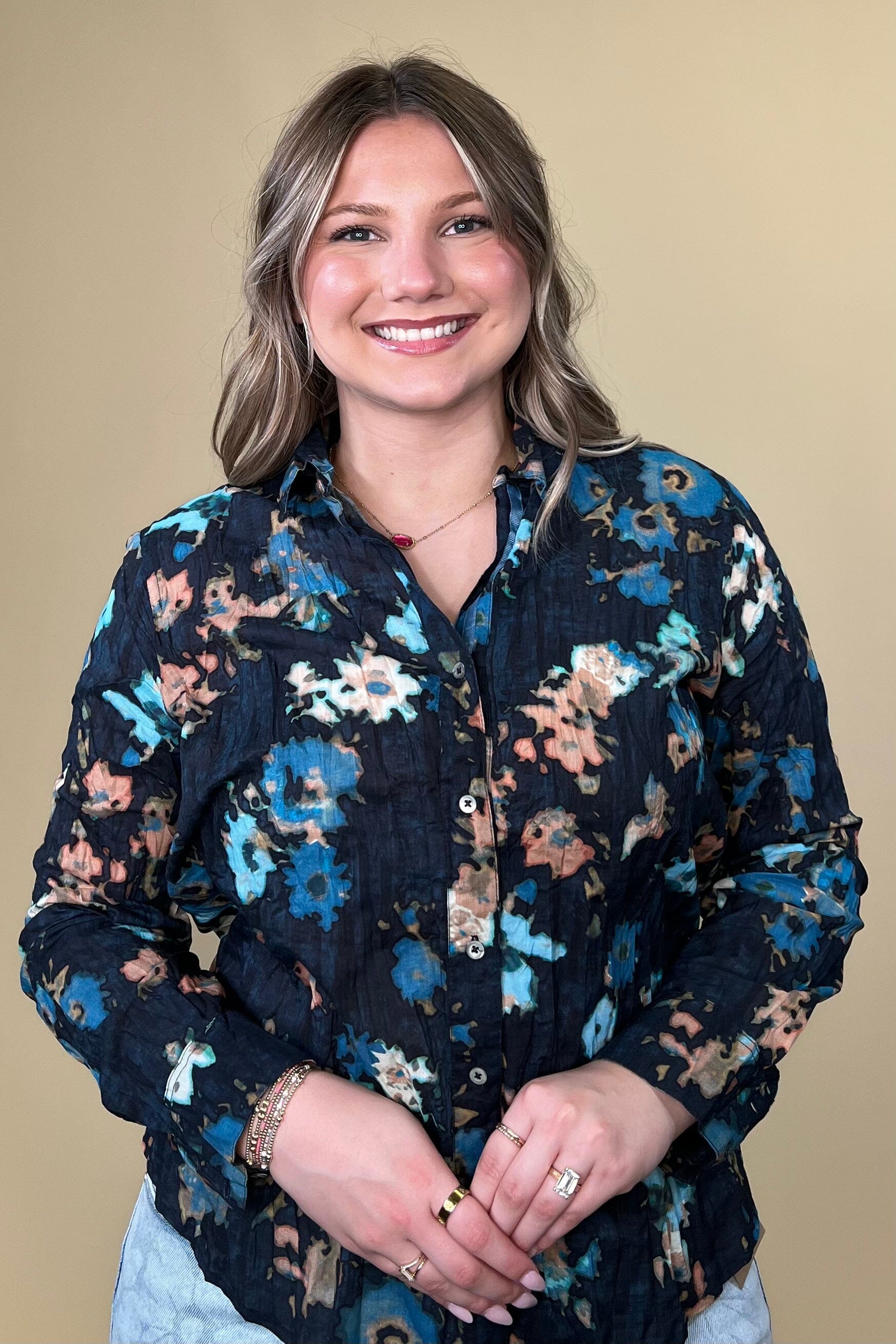 Glowy Floral Core Cotton Shirt MISSY TOP SPECIAL NIC+ZOE
