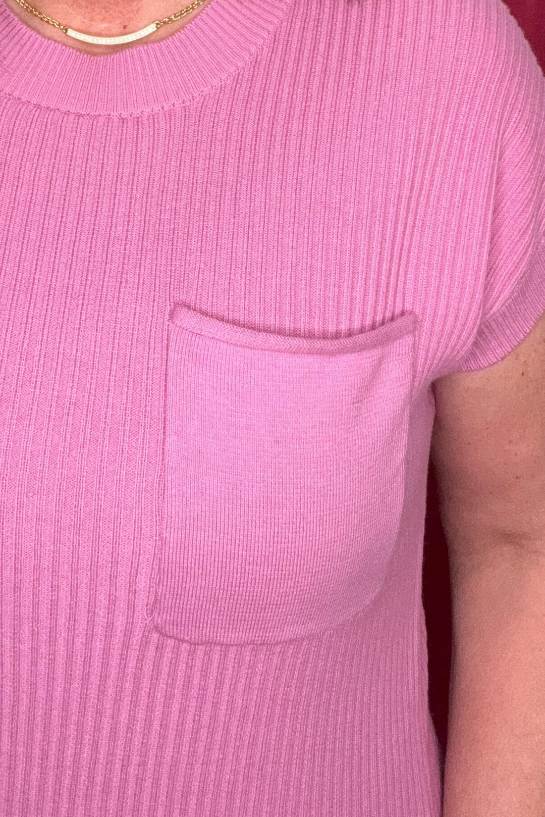 Short Sleeve Dolman Sweater w/Pocket MISSY TOP SPECIAL TRIBAL