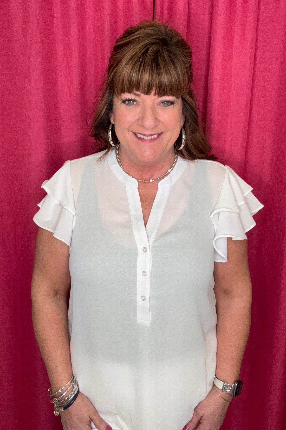 Short Ruffle Sleeve Top MISSY TOP SPECIAL ZAC & RACHEL WHITE S